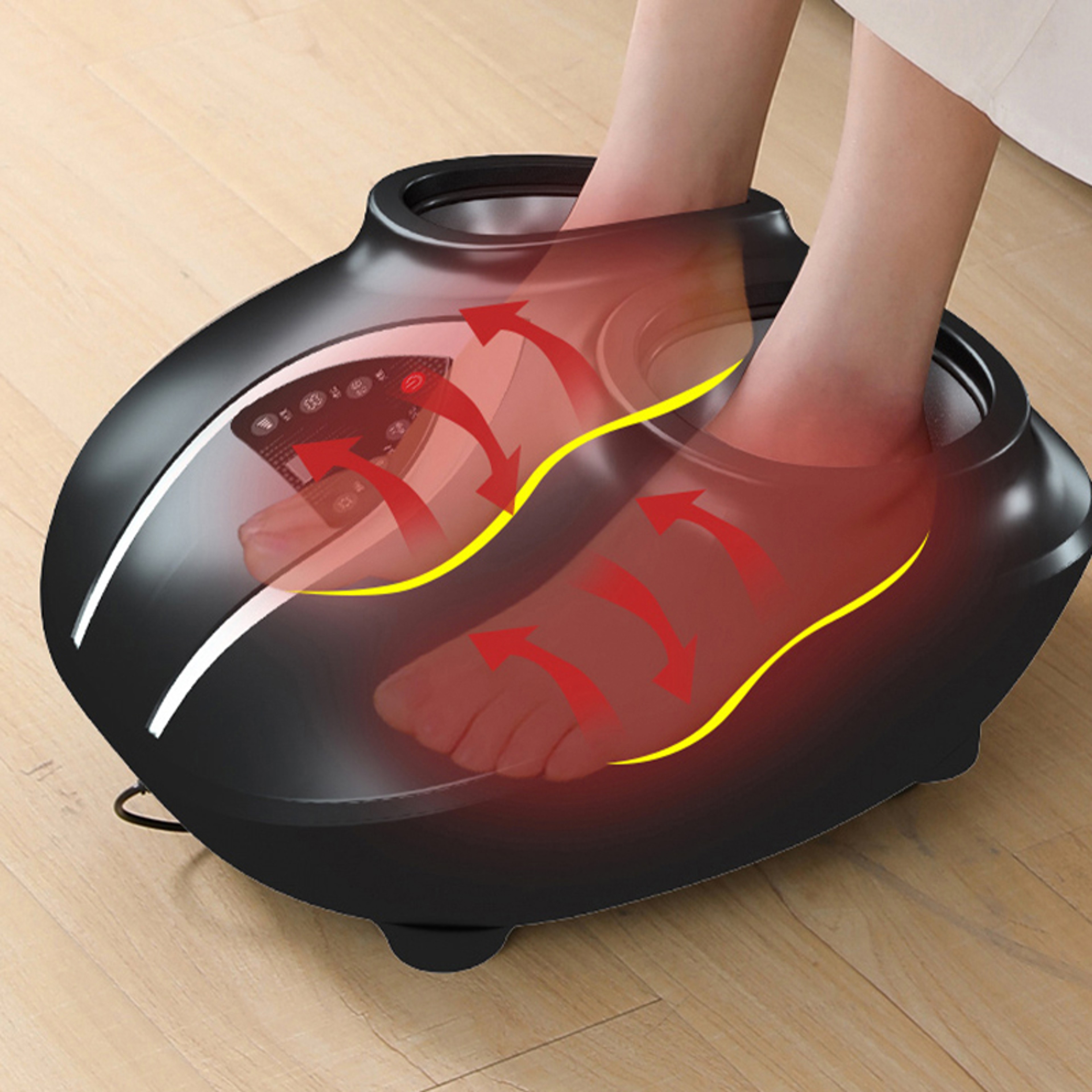 Black Pearl Shiatsu Foot Massager with Heat Air Compression and Deep Kneading – view 3