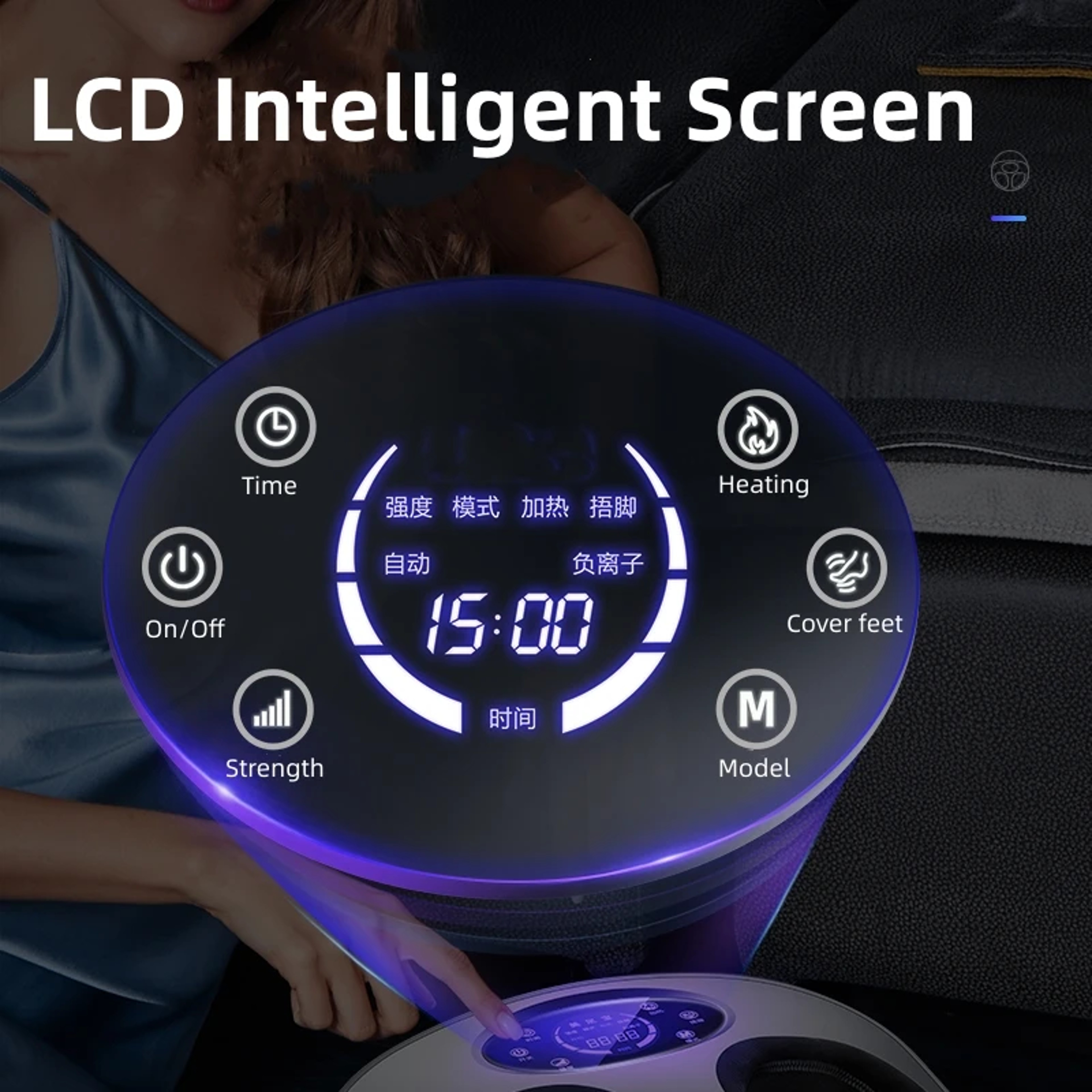 6D Airbag Heated Foot Massager With Shiatsu Kneading And Smart Touch Control 6