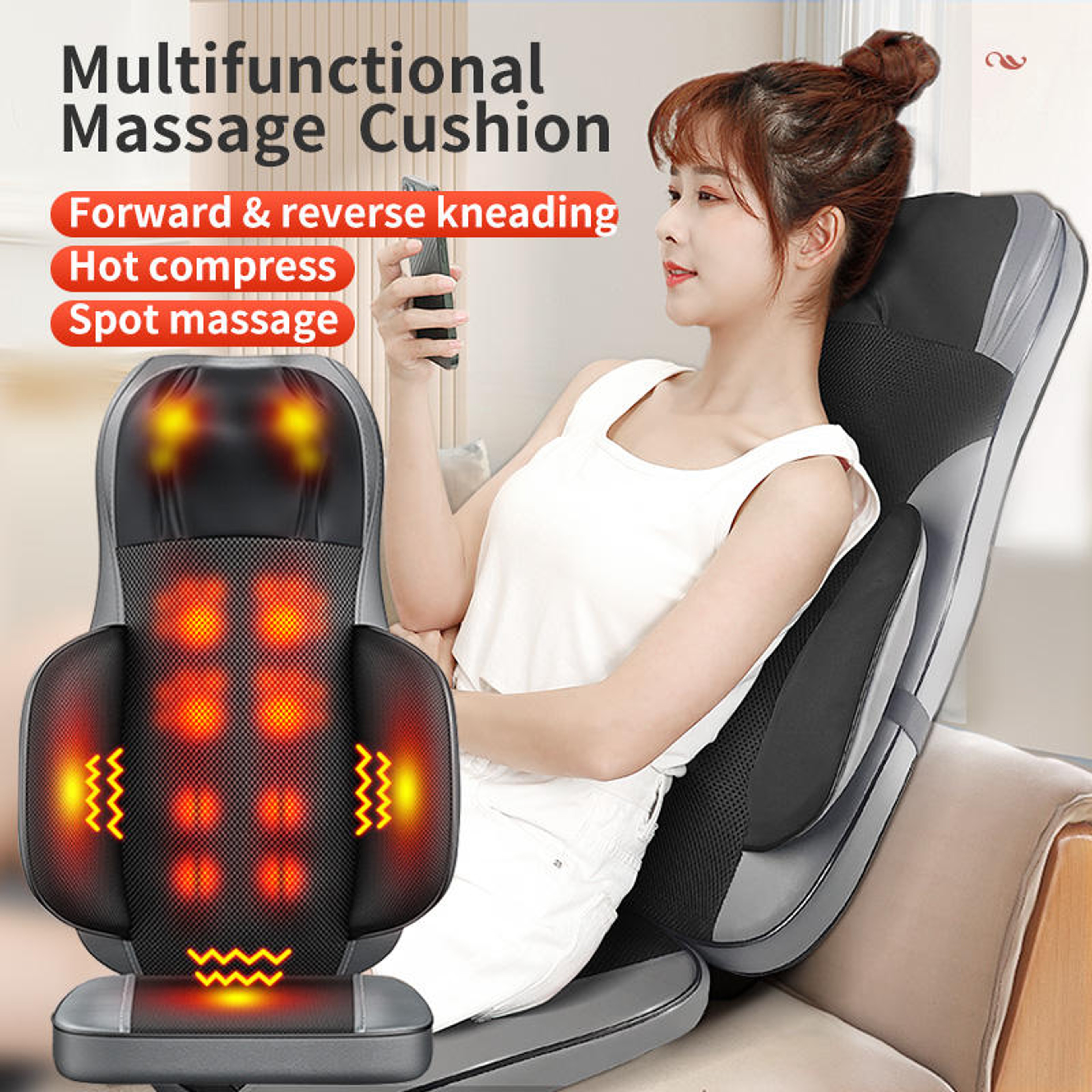 Full Body Electric Massage Cushion with Heat Kneading and Vibration – view 5