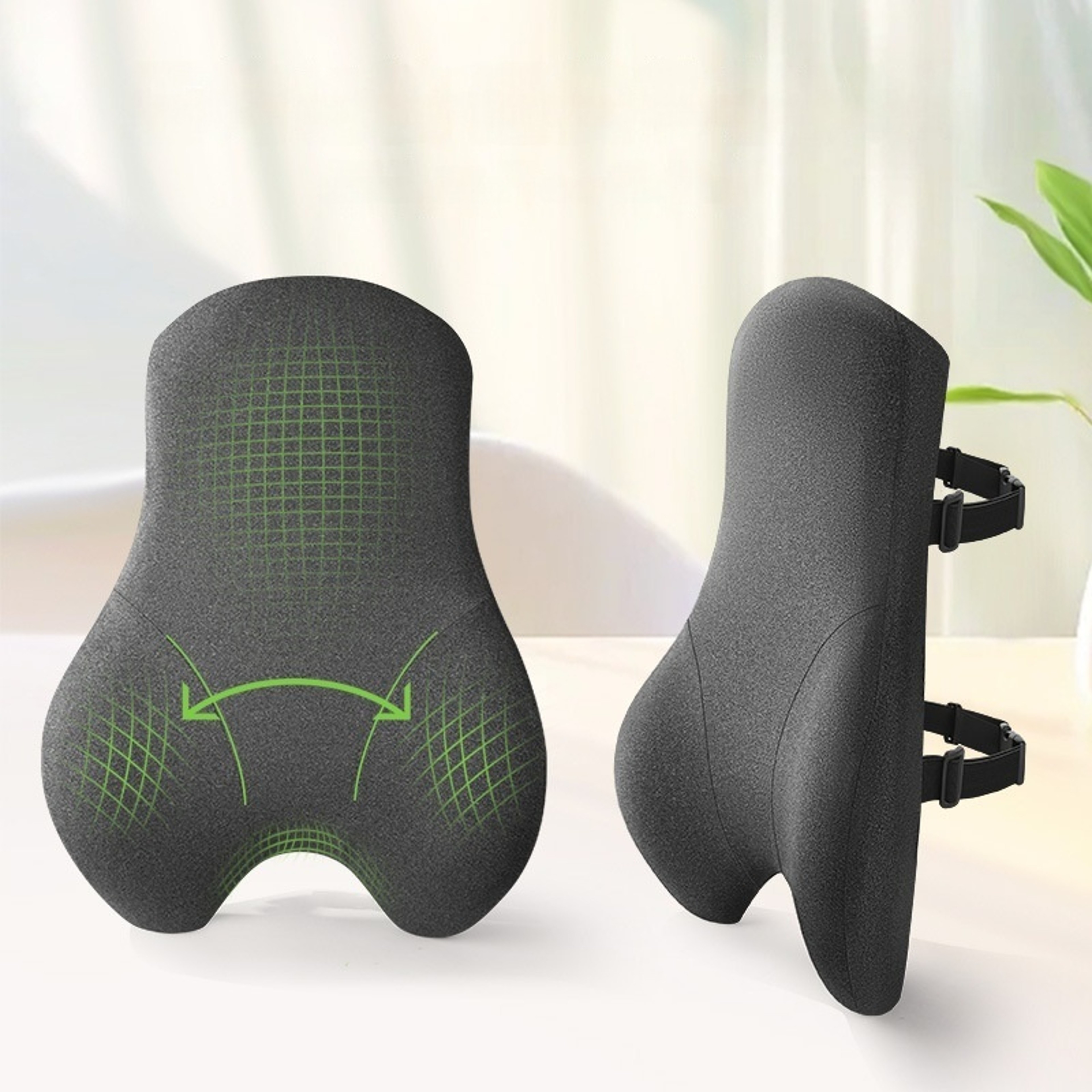 4D Curved Memory Foam Lumbar Support Pillow For Office Chair And Car 3