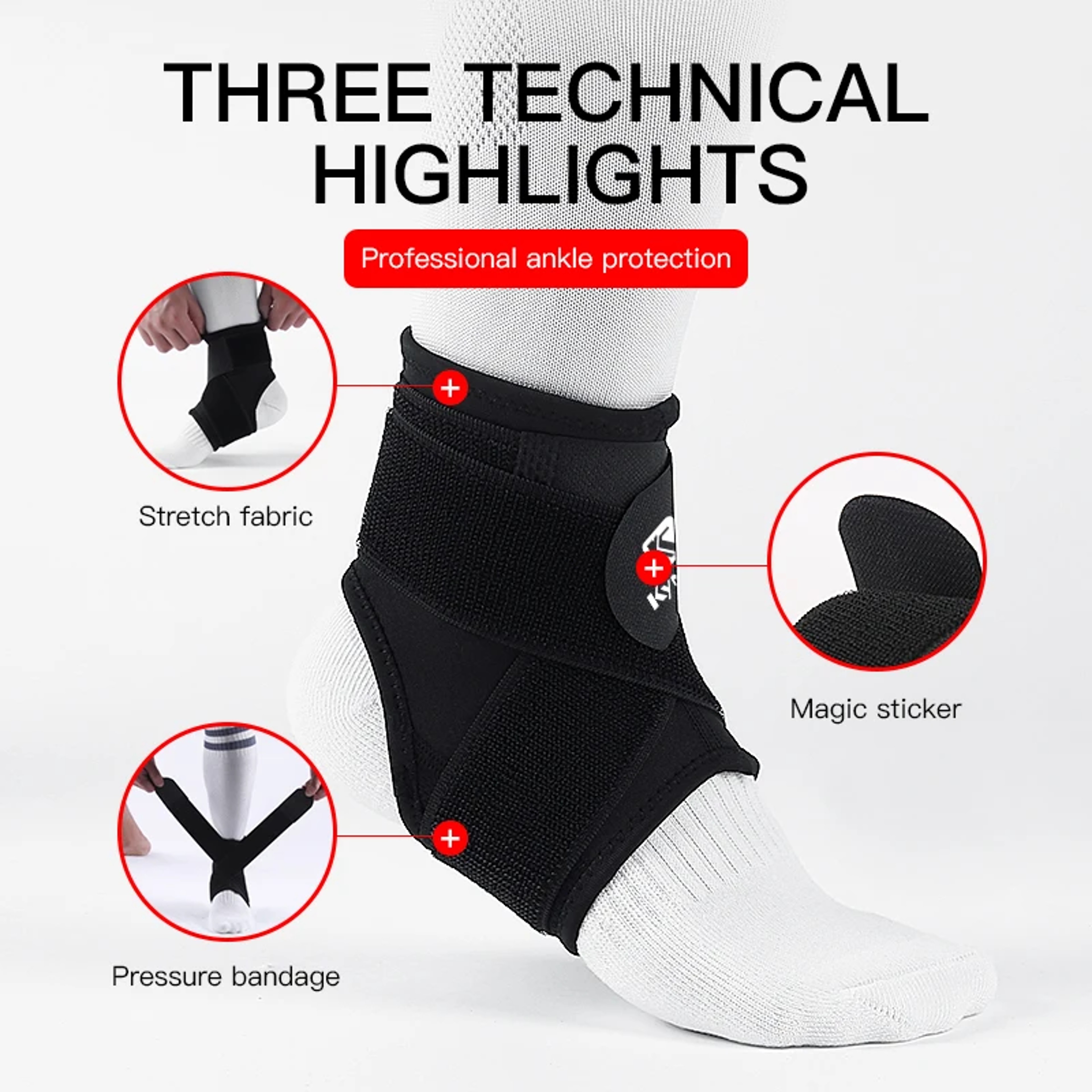 Adjustable Compression Ankle Brace For Sports Support And Sprain Protection 3