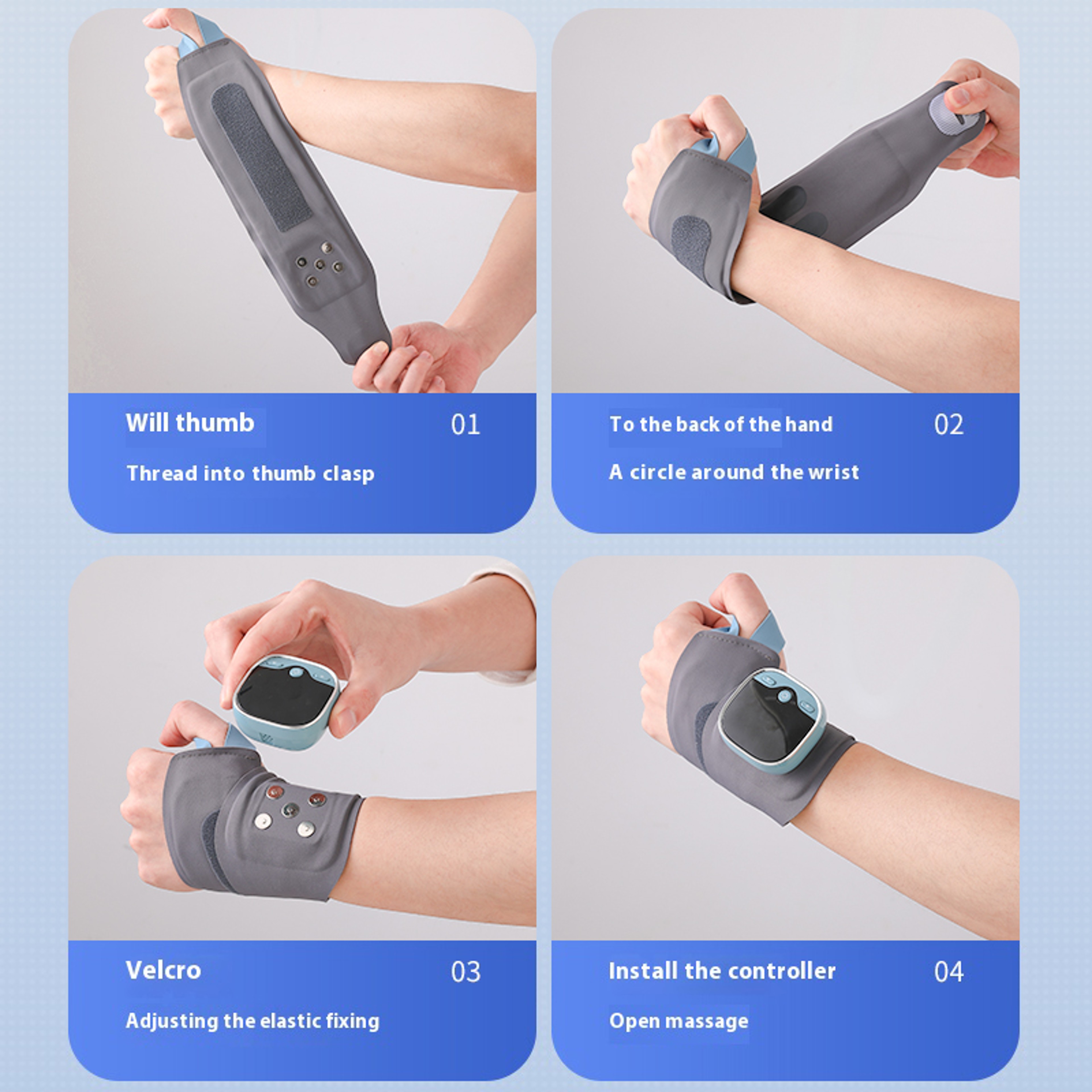 Heated Wrist Massager with Vibration and Adjustable Hot Compress – view 4