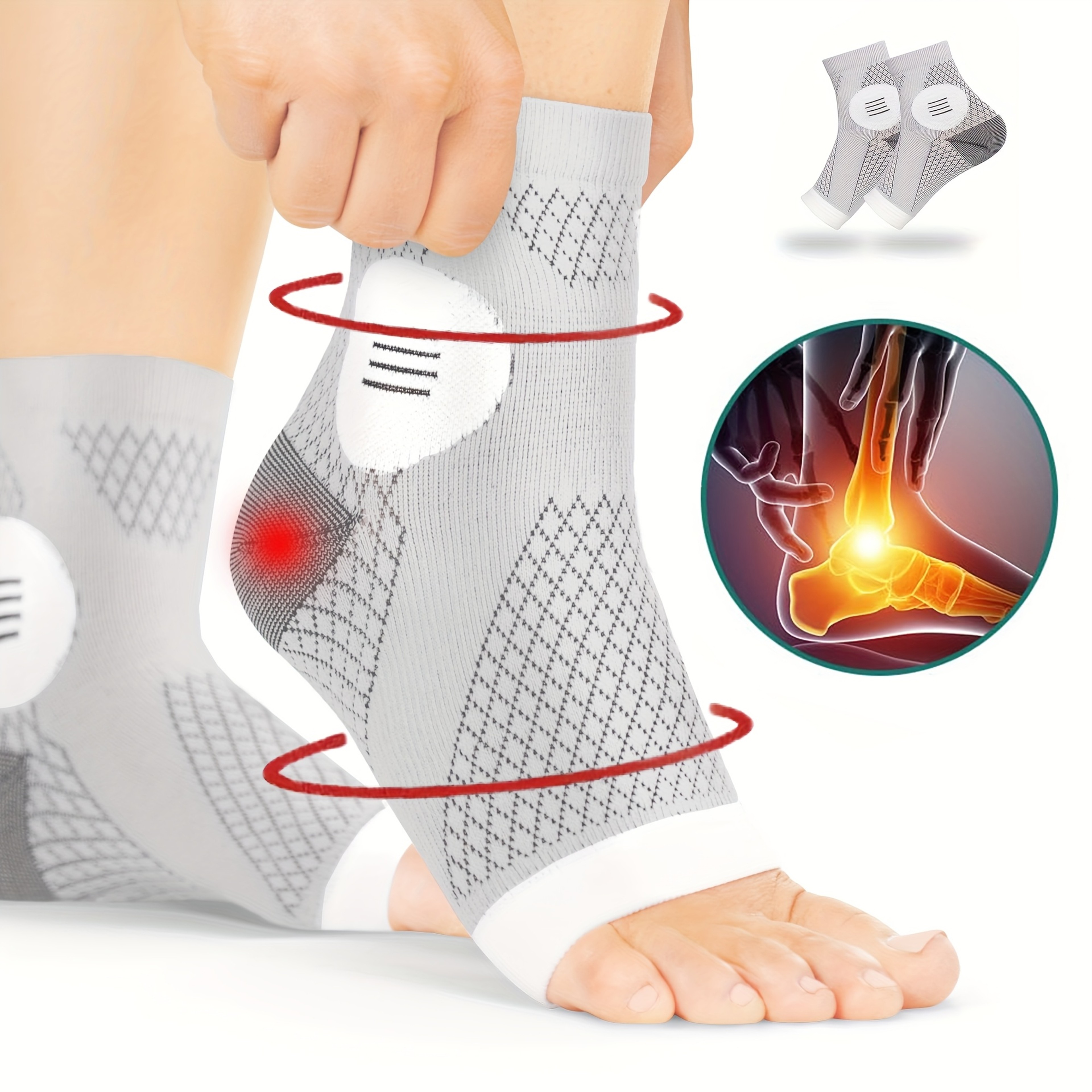 Ankle Compression Socks with Arch Support Open Toe Foot Sleeves – view 8