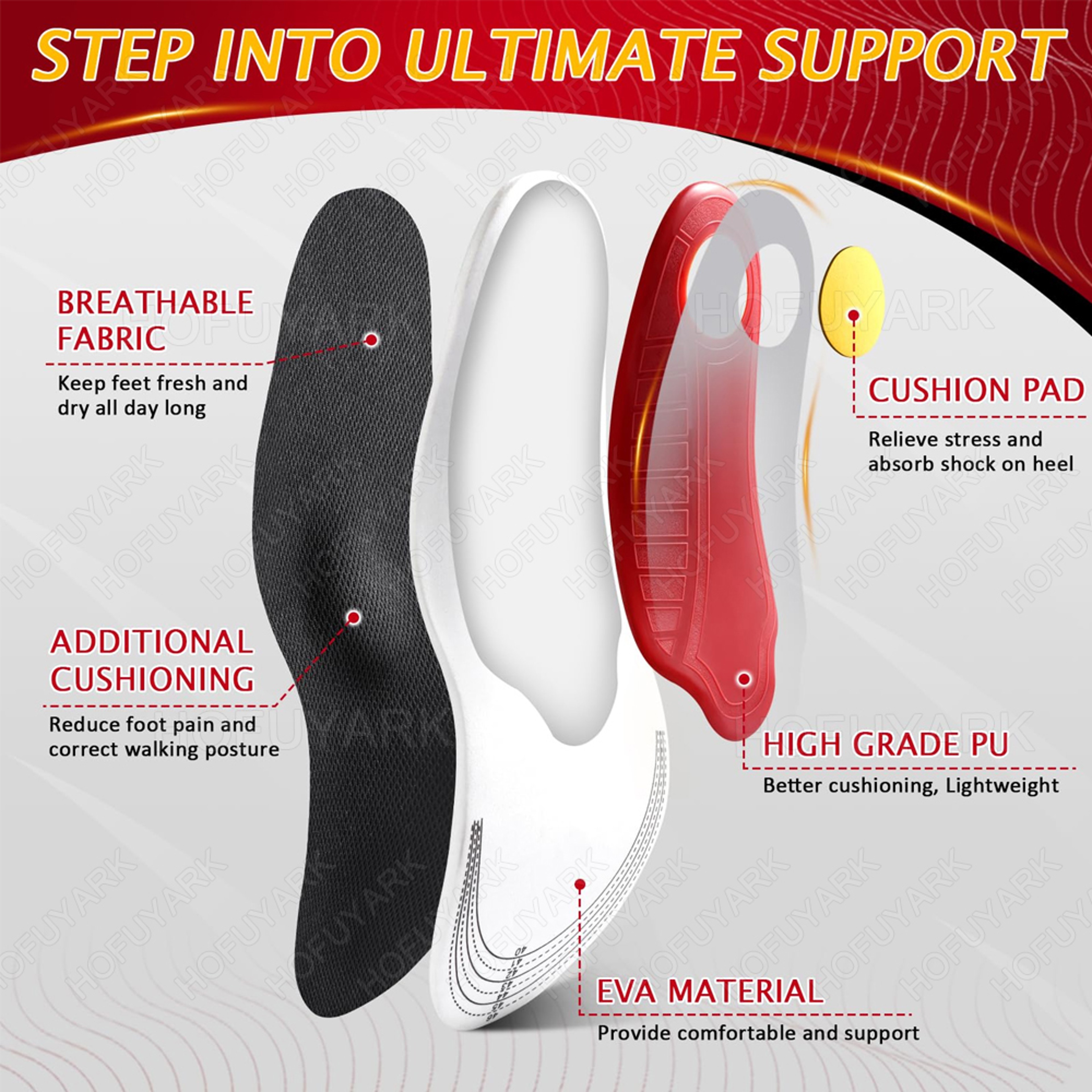 Orthopedic Arch Support Insoles for Plantar Fasciitis and Flat Feet – view 4