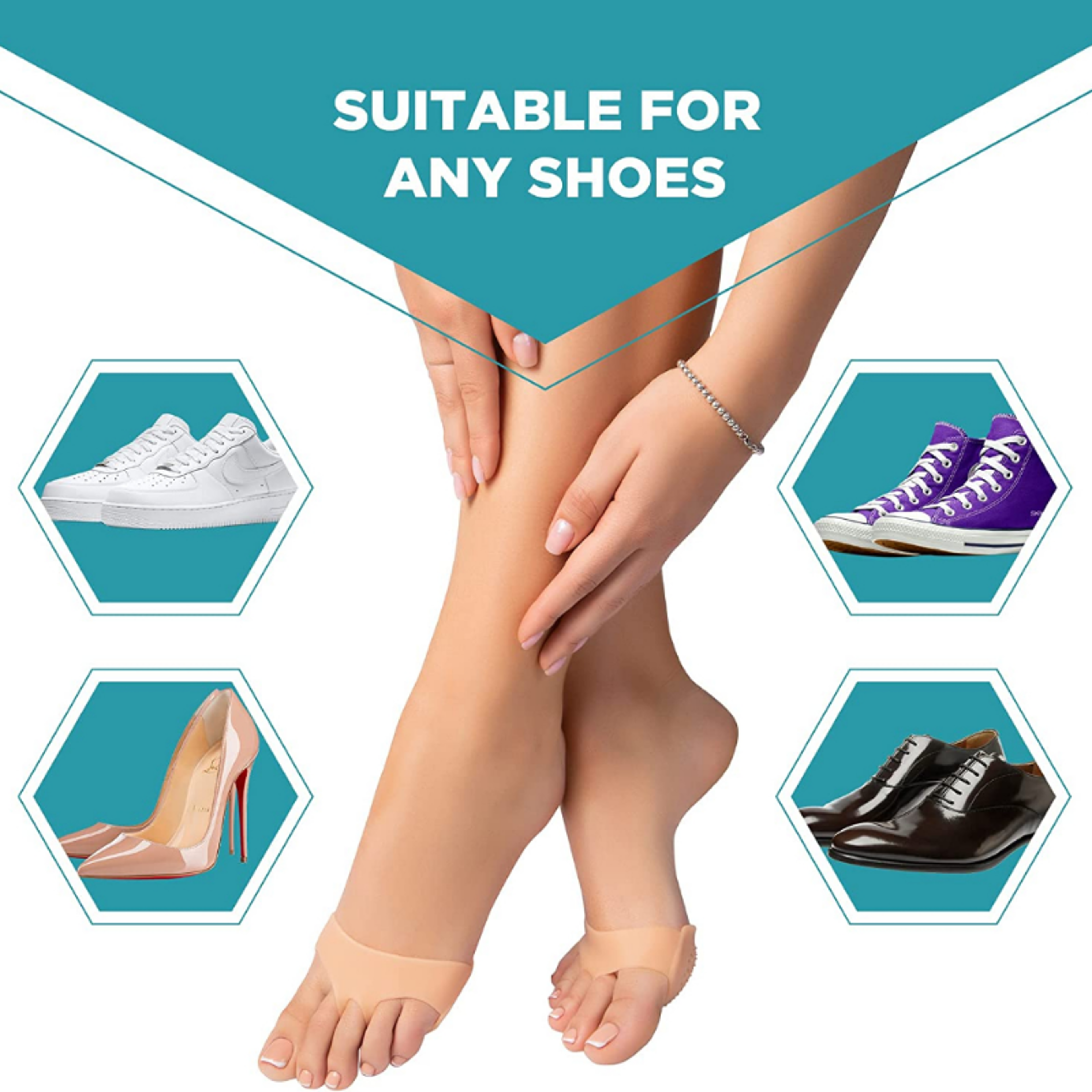 Silicone Gel Toe Separator Bunion Protector Forefoot Cushion Pads – view 3