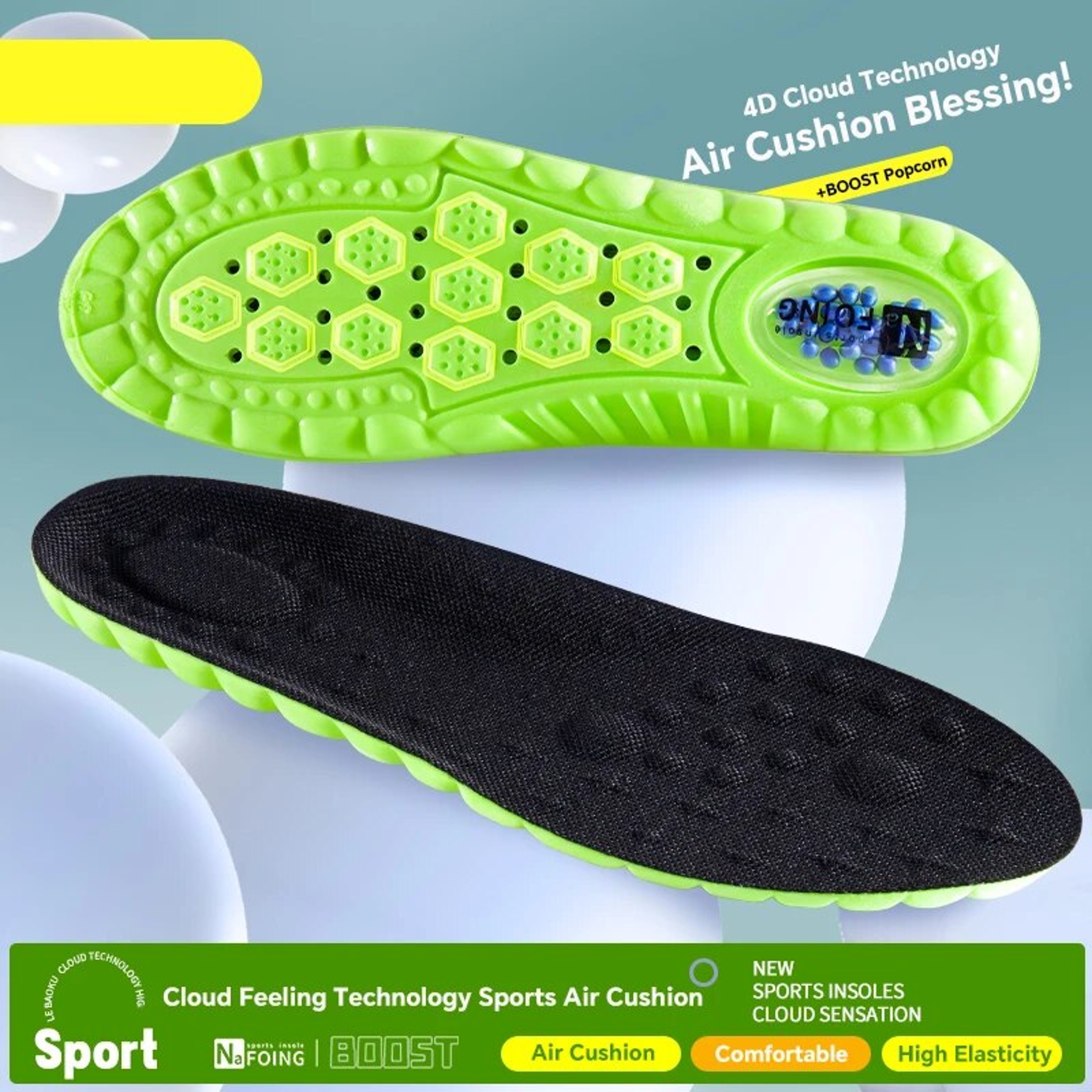 4D Cloud Sport Insoles With Air Cushion Shock Absorption And Breathable Comfort 7