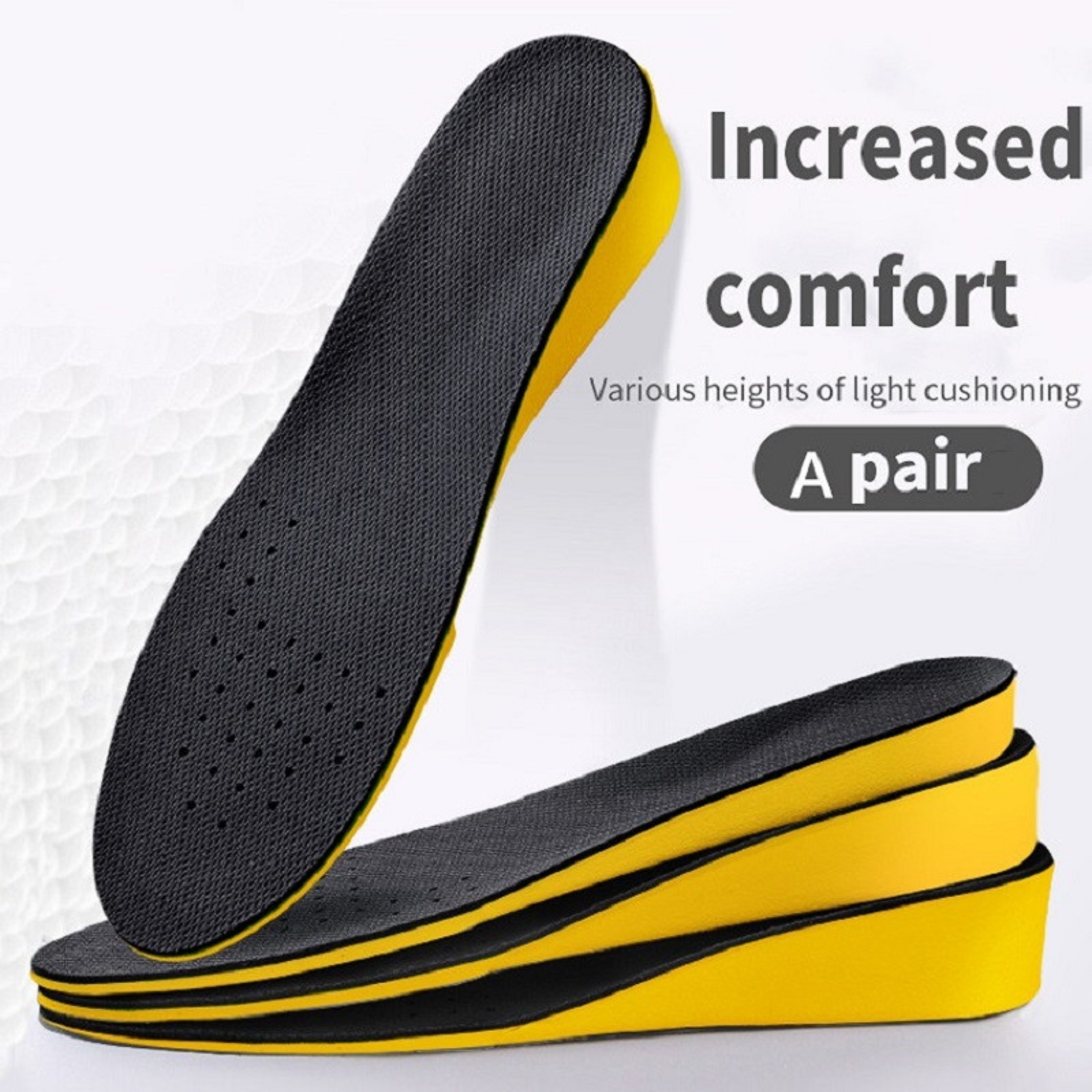 Invisible Height Increase Insoles Breathable Shock Absorbing Heel Lift Inserts For Men And Women 1