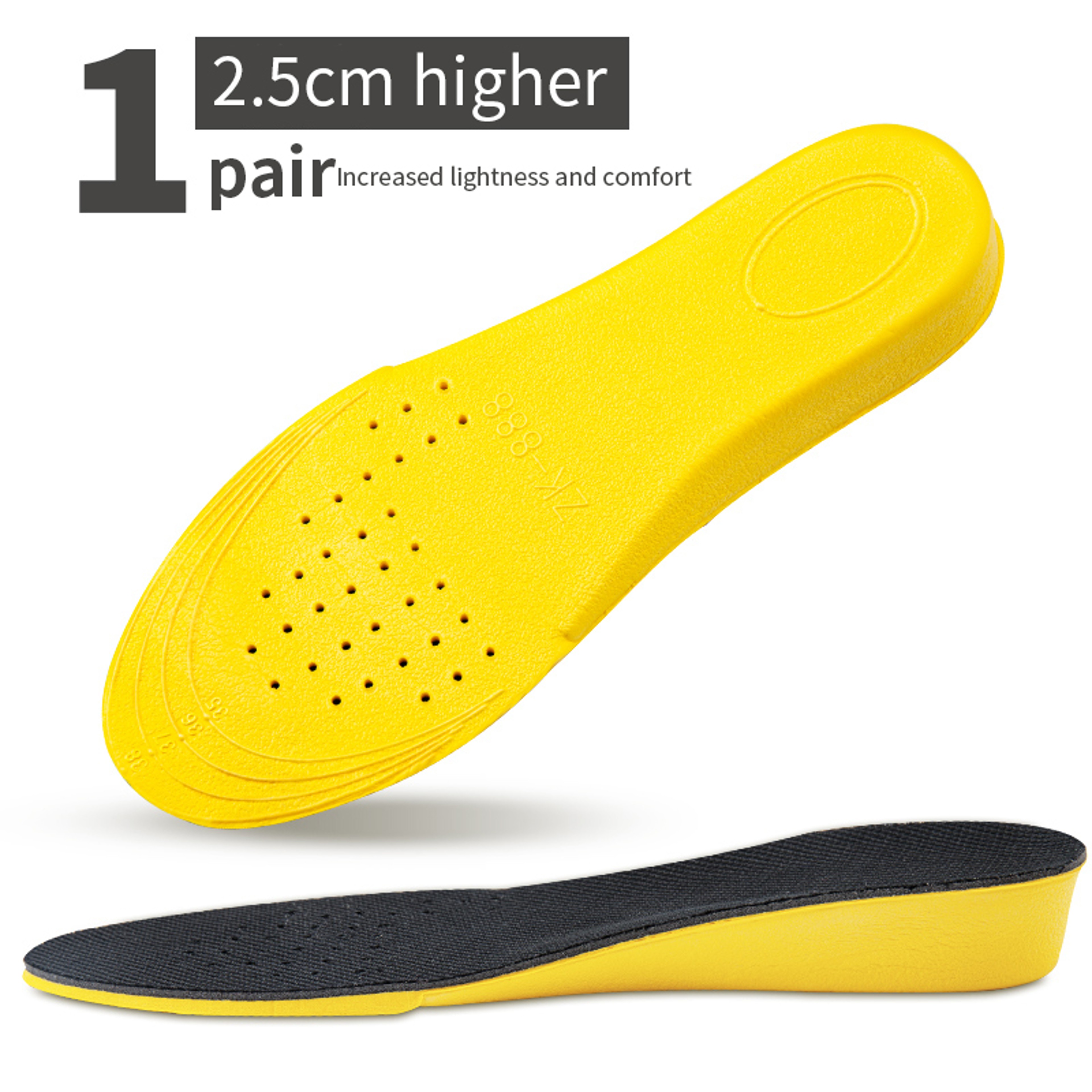 Invisible Height Increase Insoles Breathable Shock Absorbing Heel Lift Inserts For Men And Women 7