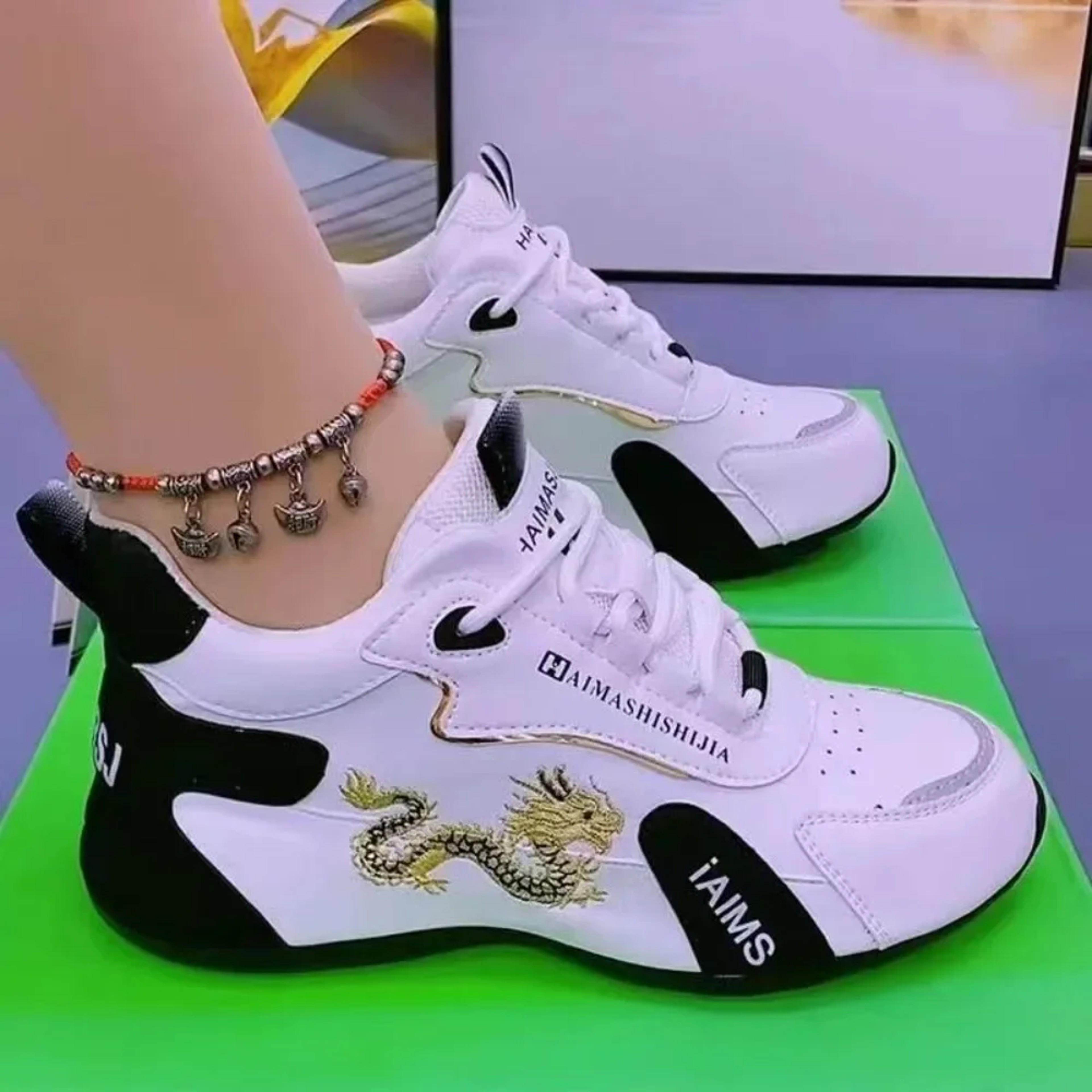 Womens Waterproof Platform Sneakers Lightweight Breathable Leather Casual Walking Shoes 3