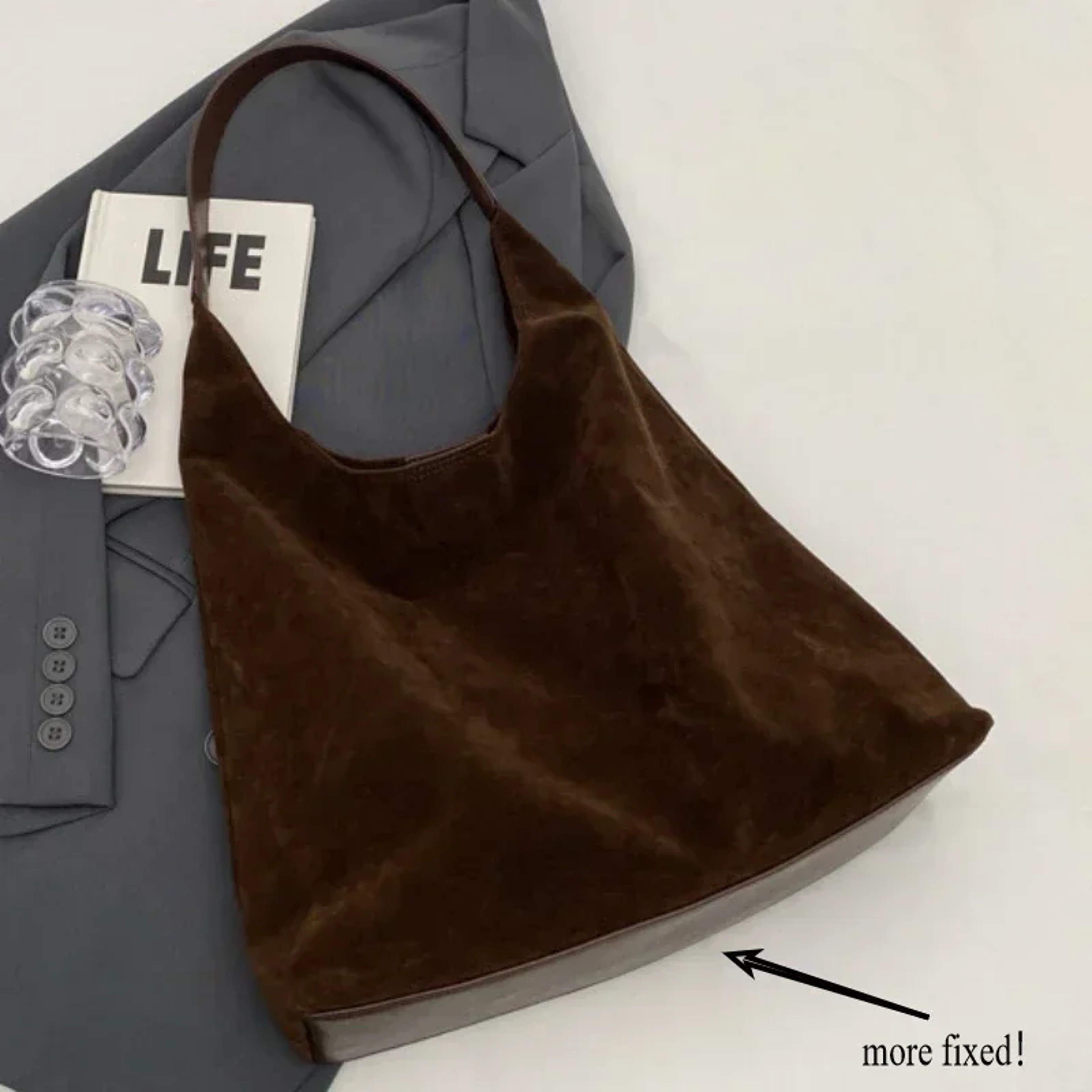 Vintage Frosted Large Capacity Shoulder Bag For Women 3