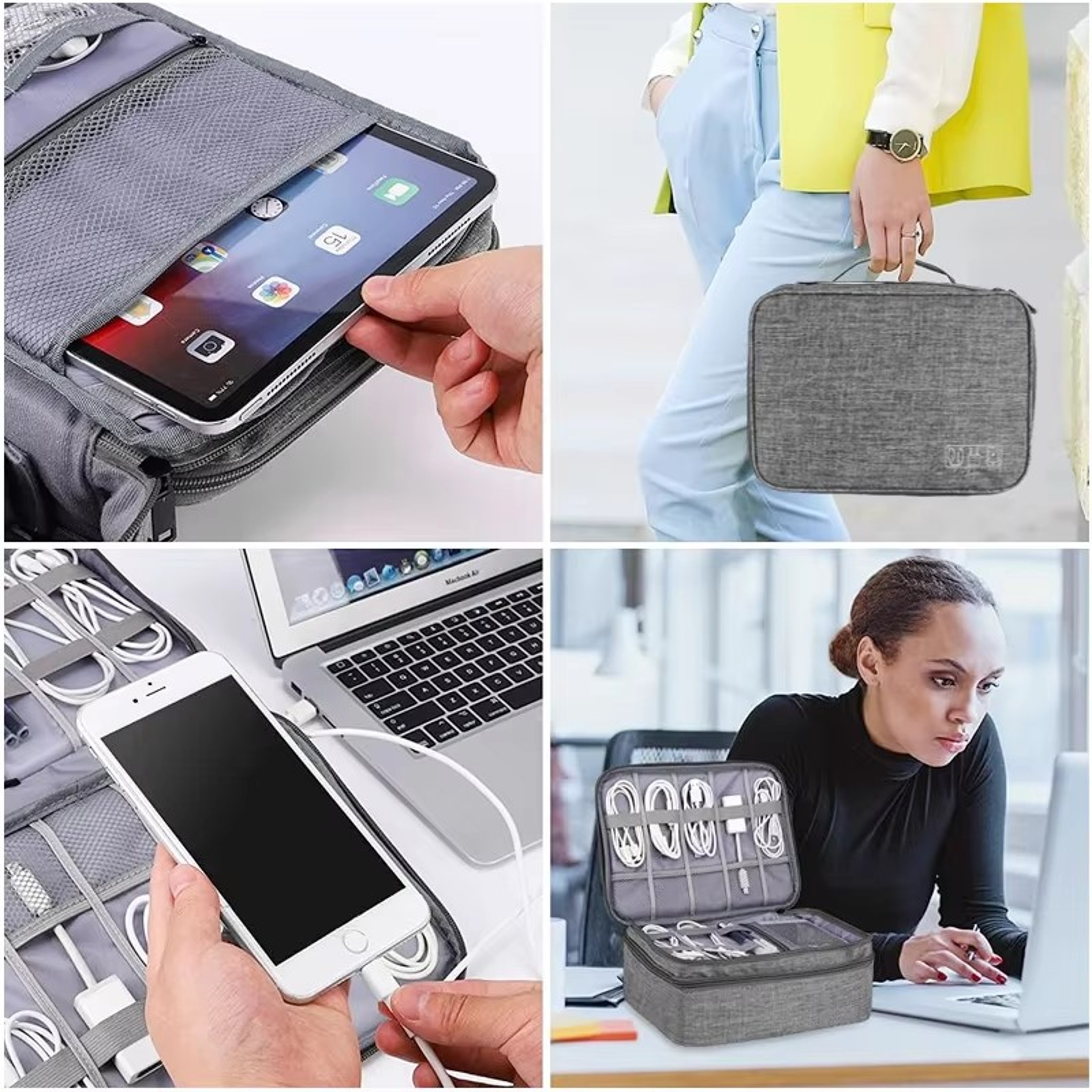 Waterproof Travel Cable Organizer Bag For Chargers USB Cords And Tech Accessories 5