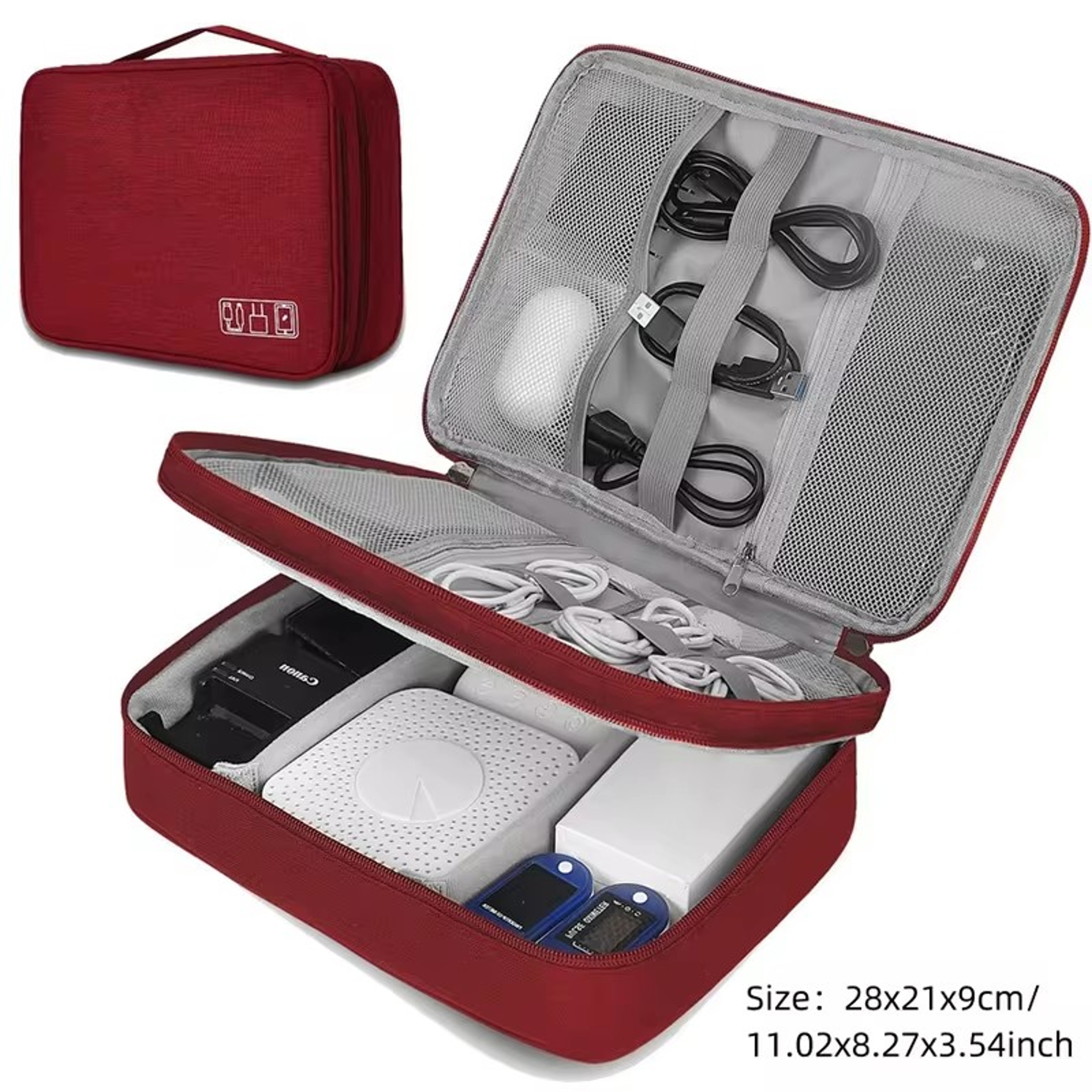 Waterproof Travel Cable Organizer Bag For Chargers USB Cords And Tech Accessories 9