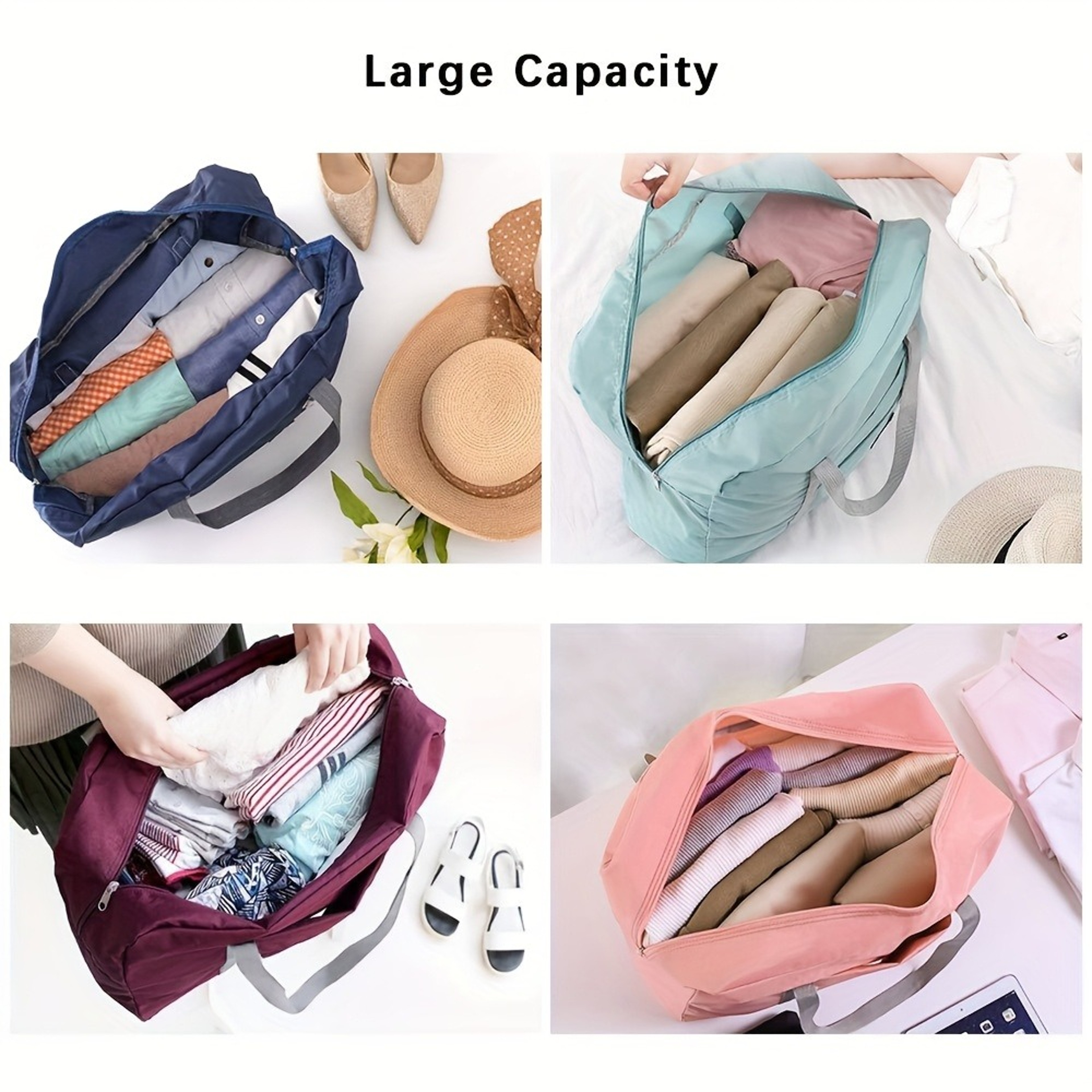 Expandable Foldable Travel Bag Large Capacity Weekender Duffel 3