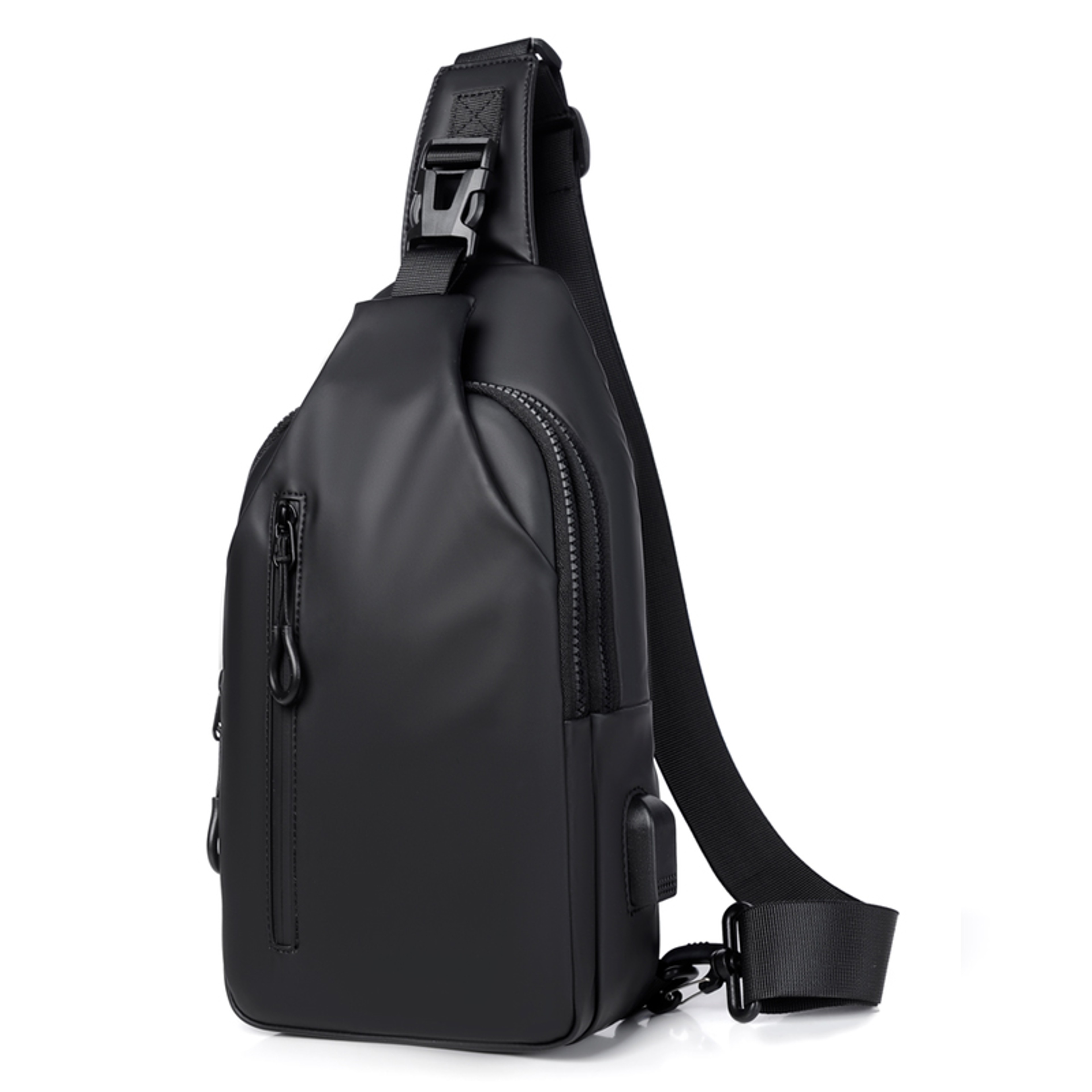 Mens USB Charging Chest Bag Adjustable Crossbody Sling Bag For Commuting 0