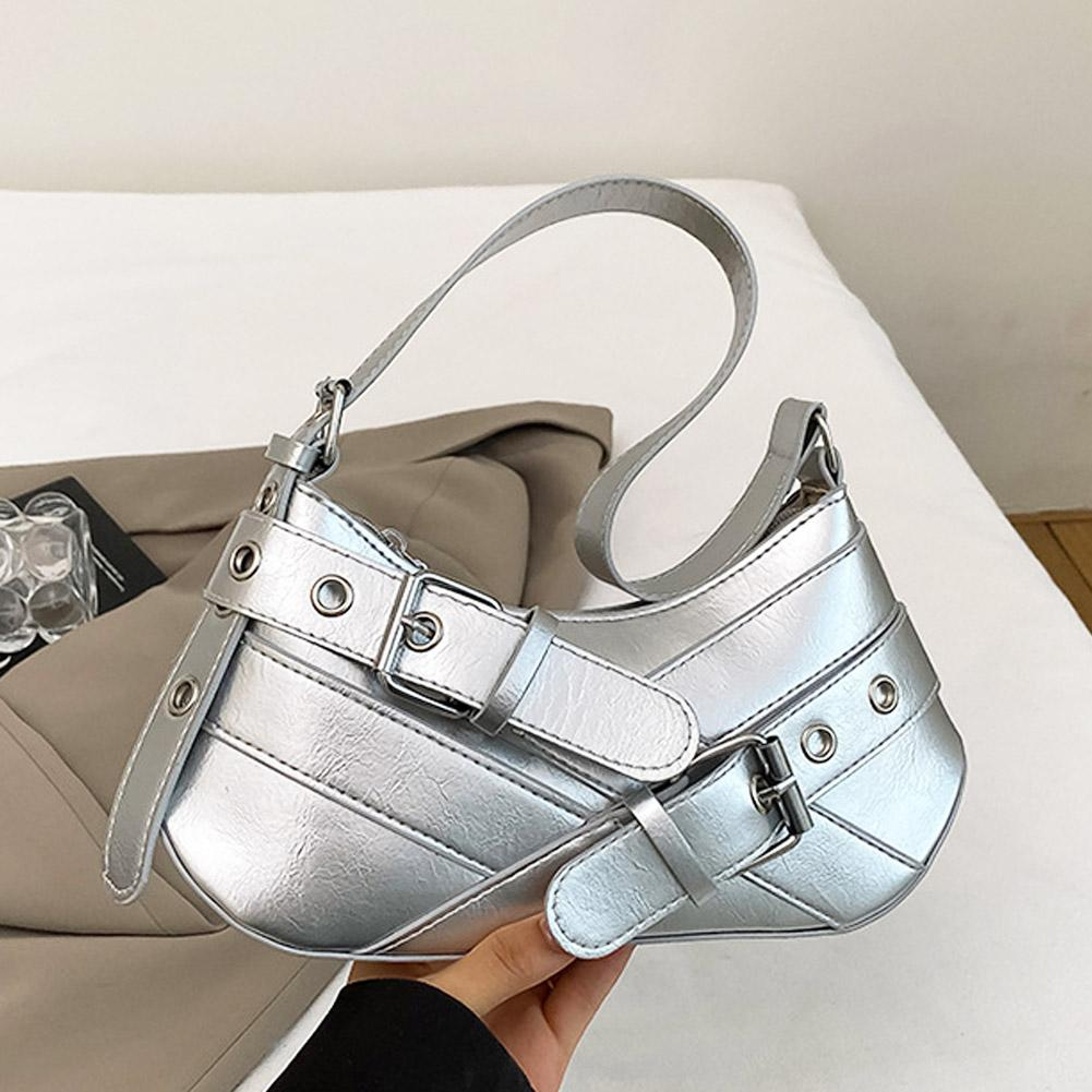 Y2K Shoulder Bag Vintage Punk Crossbody Underarm Purse For Women 5