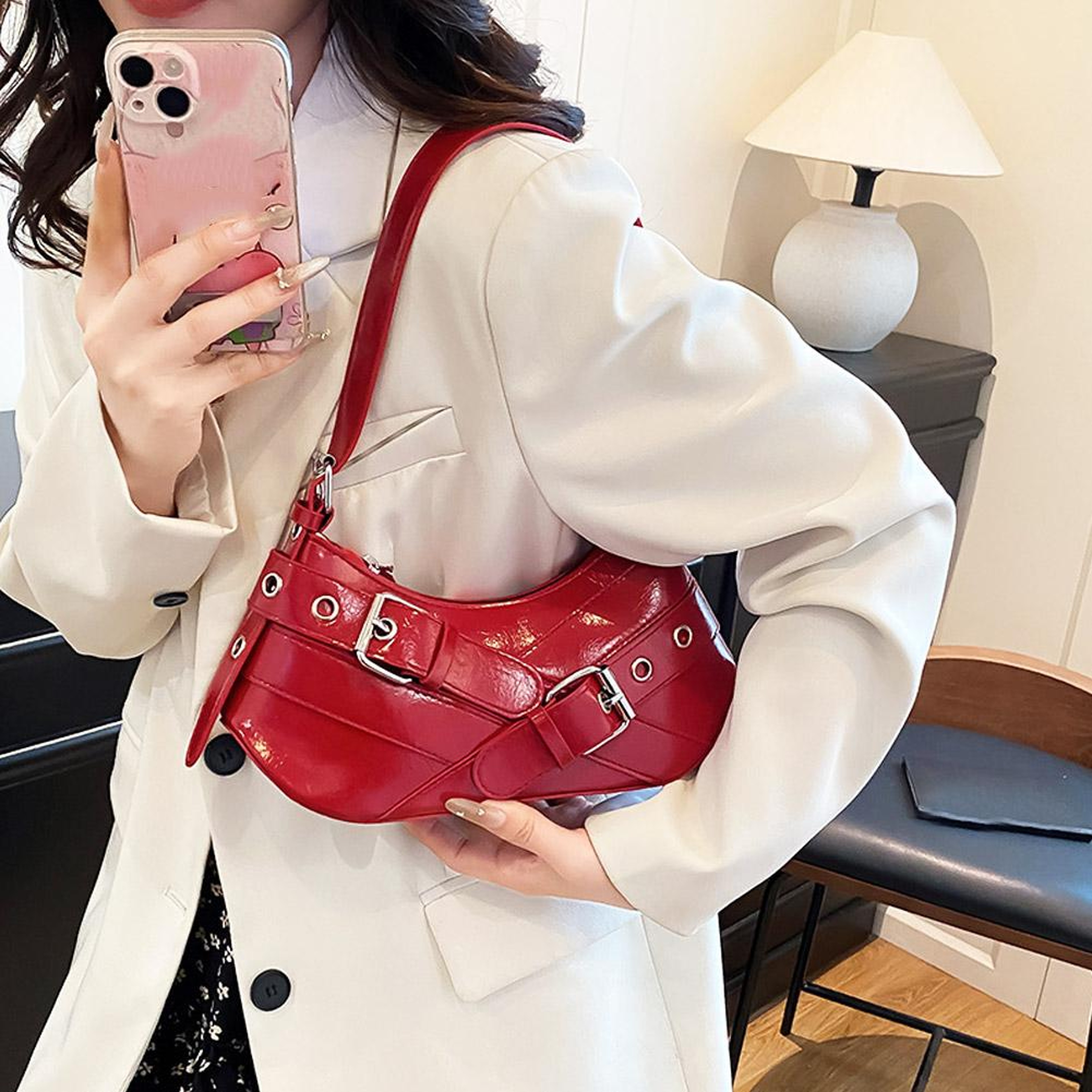 Y2K Shoulder Bag Vintage Punk Crossbody Underarm Purse For Women 6