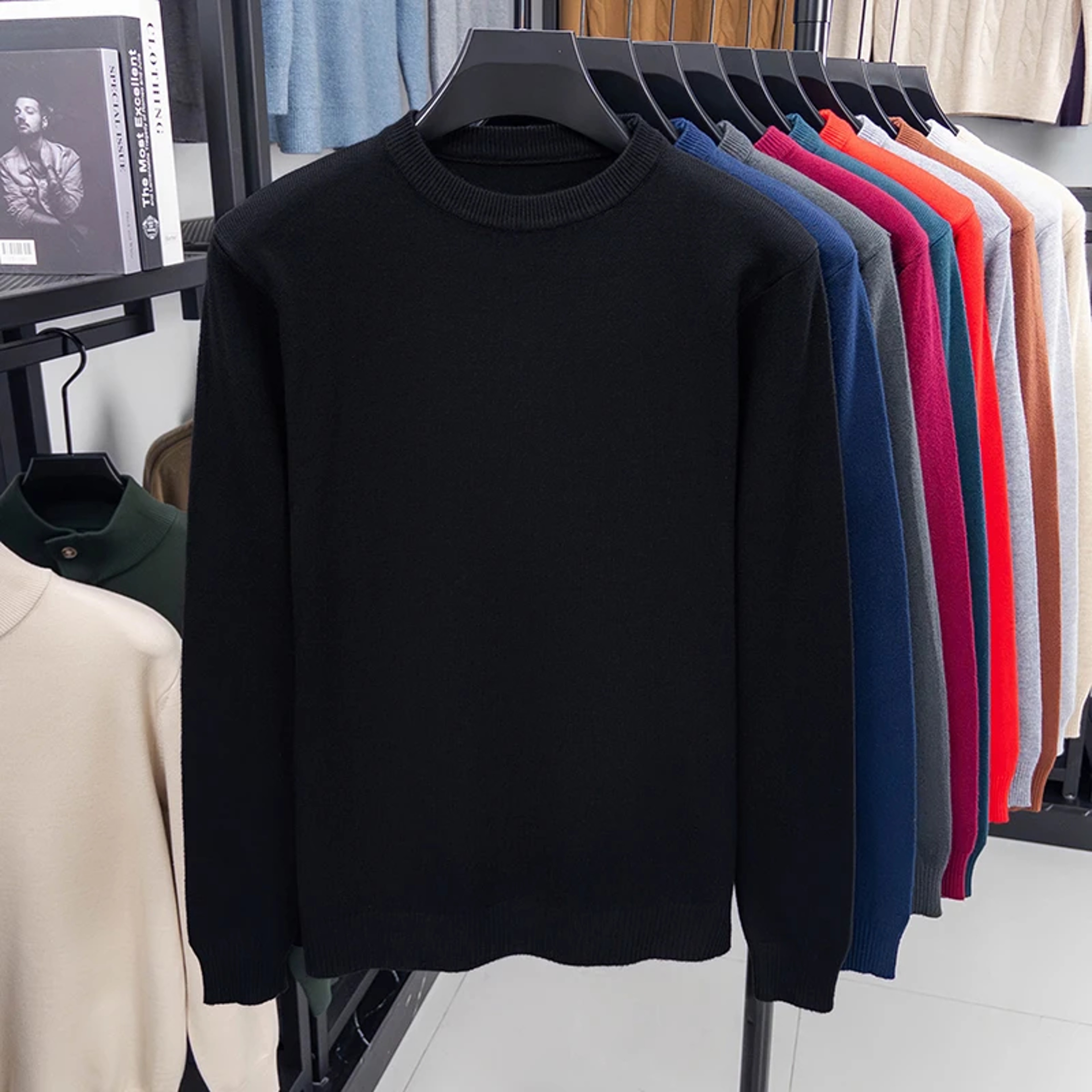 Mens Diamond Pattern Knit Sweater Casual Crew Neck Pullover 6