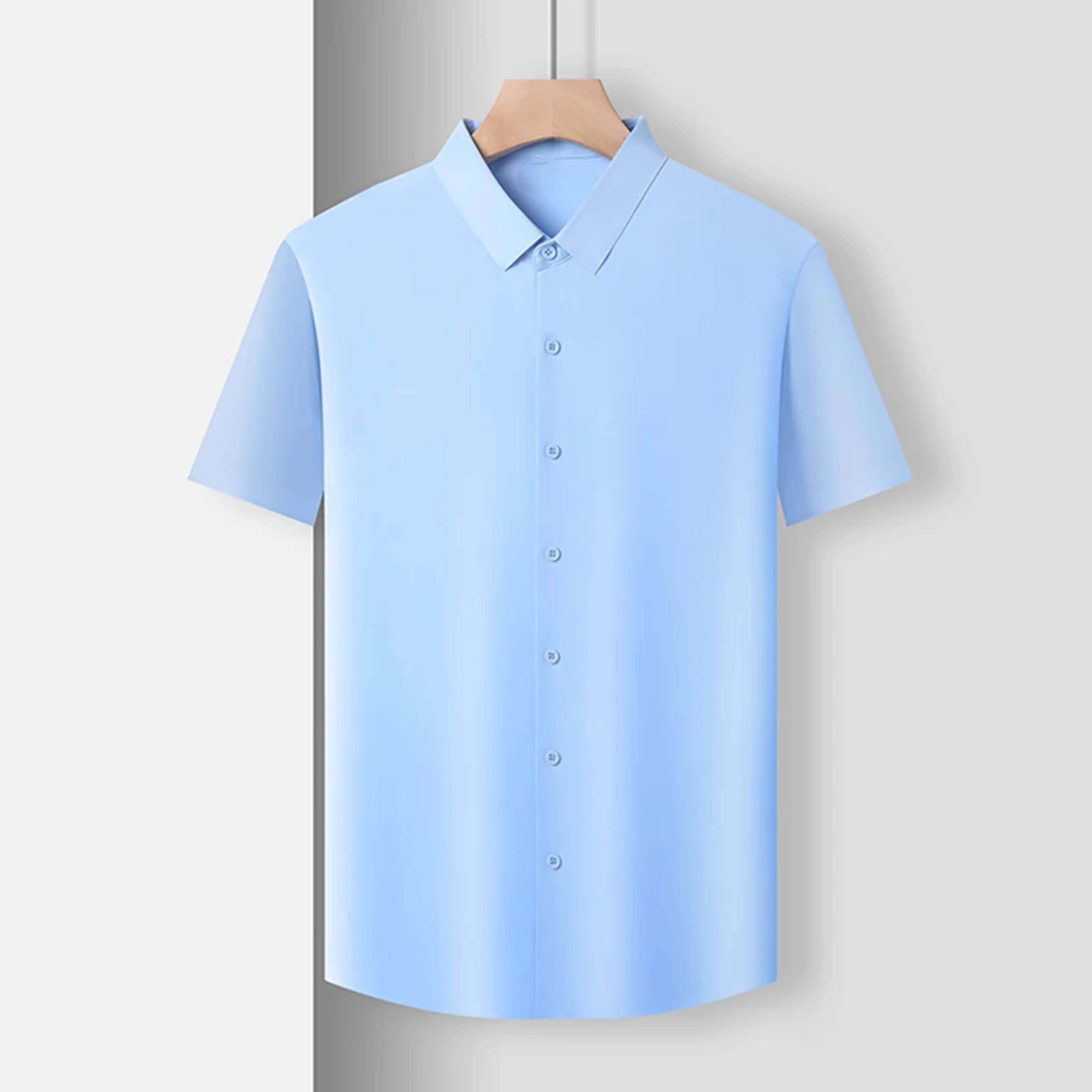 Wrinkle Resistant Mens Business Casual Short Sleeve Shirt 11