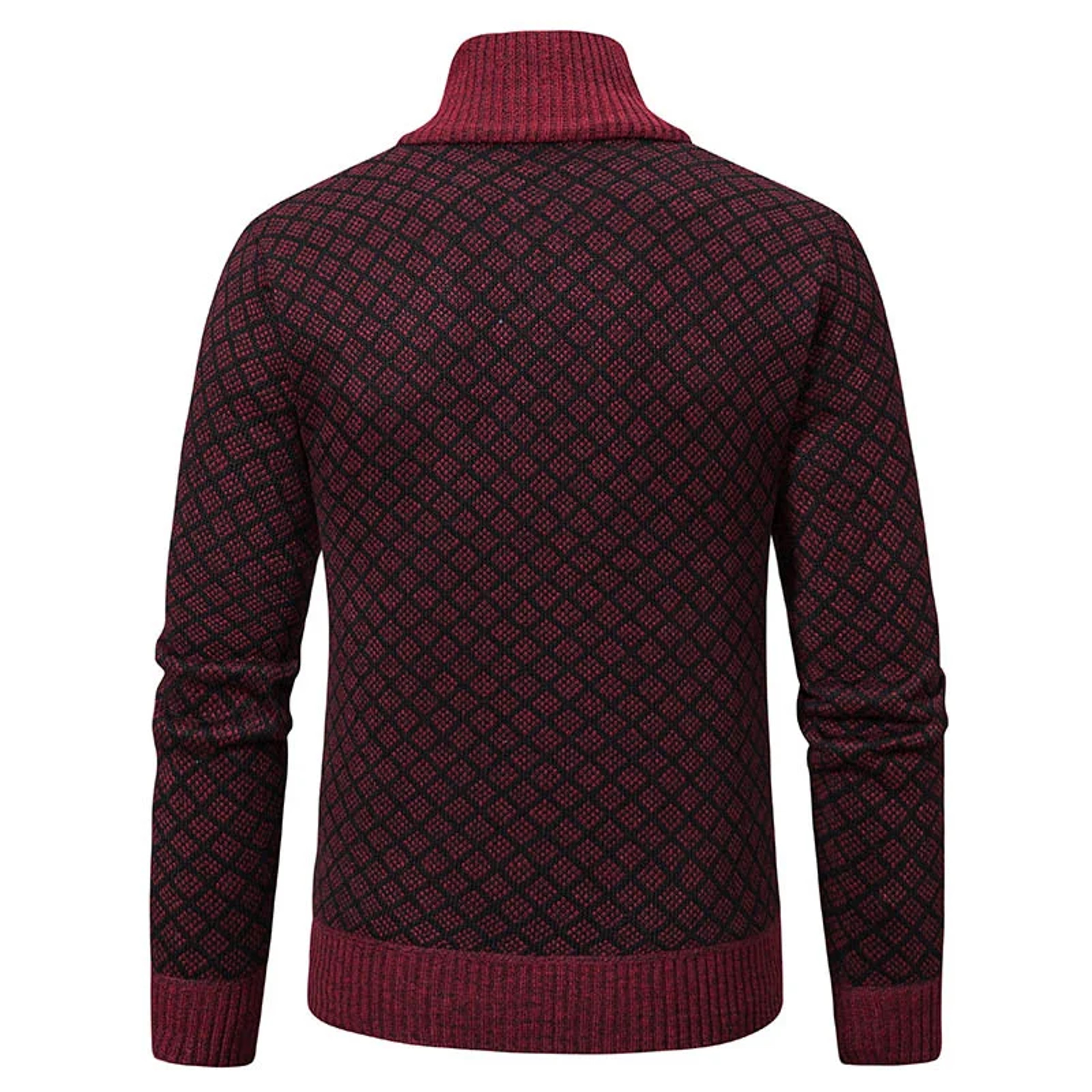Men's High Collar Fleece Lined Knitted Jacket Warm Winter Sweater – view 6