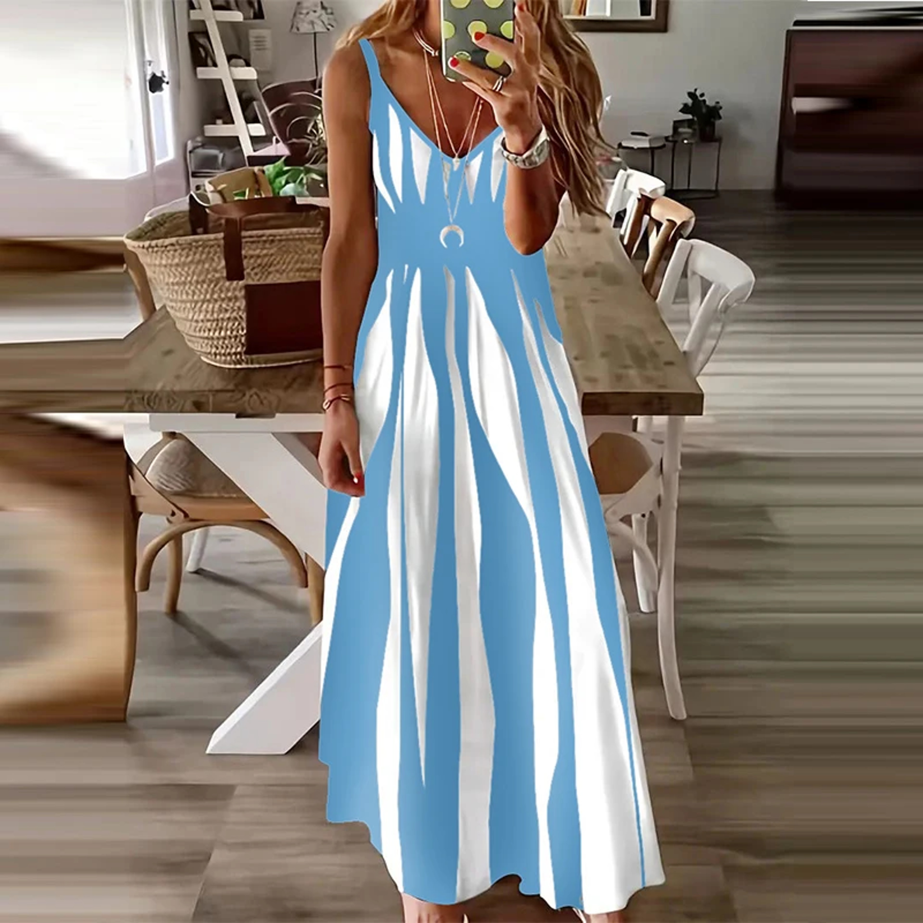 Zebra Print Summer Dress Comfortable Casual Dress for Women – view 6