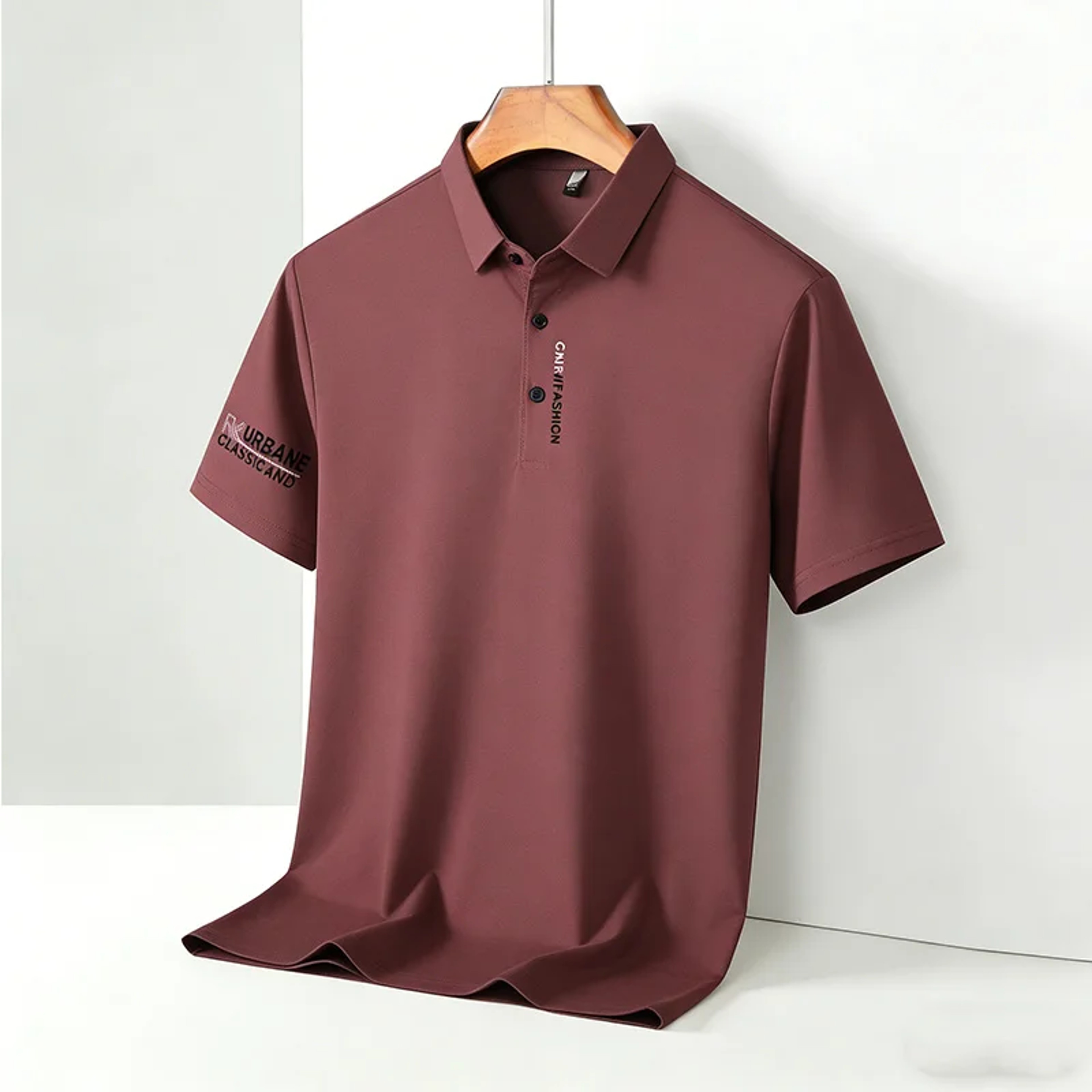 Mens Letter Print Polo Shirt Casual Business Short Sleeve Top 0