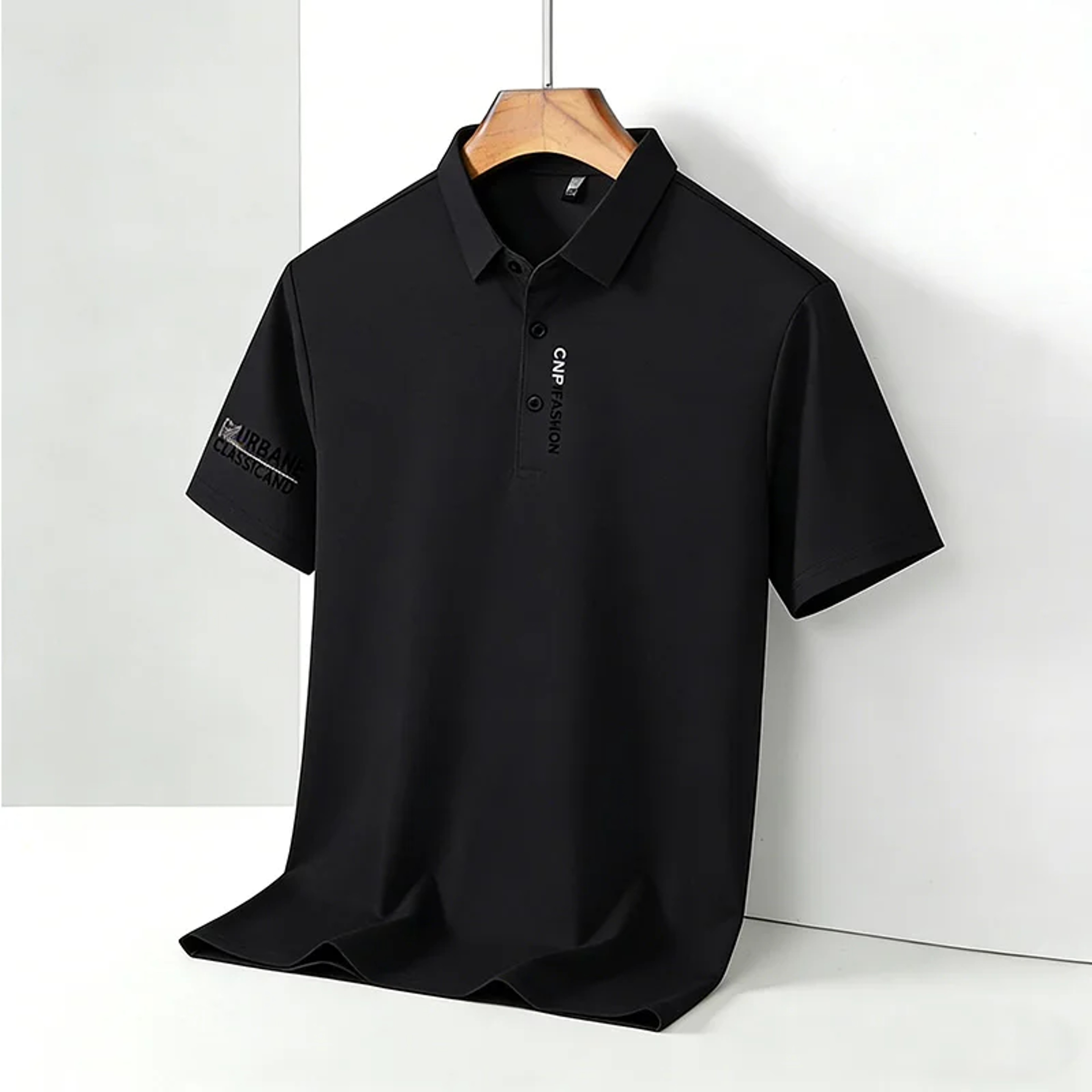 Mens Letter Print Polo Shirt Casual Business Short Sleeve Top 11