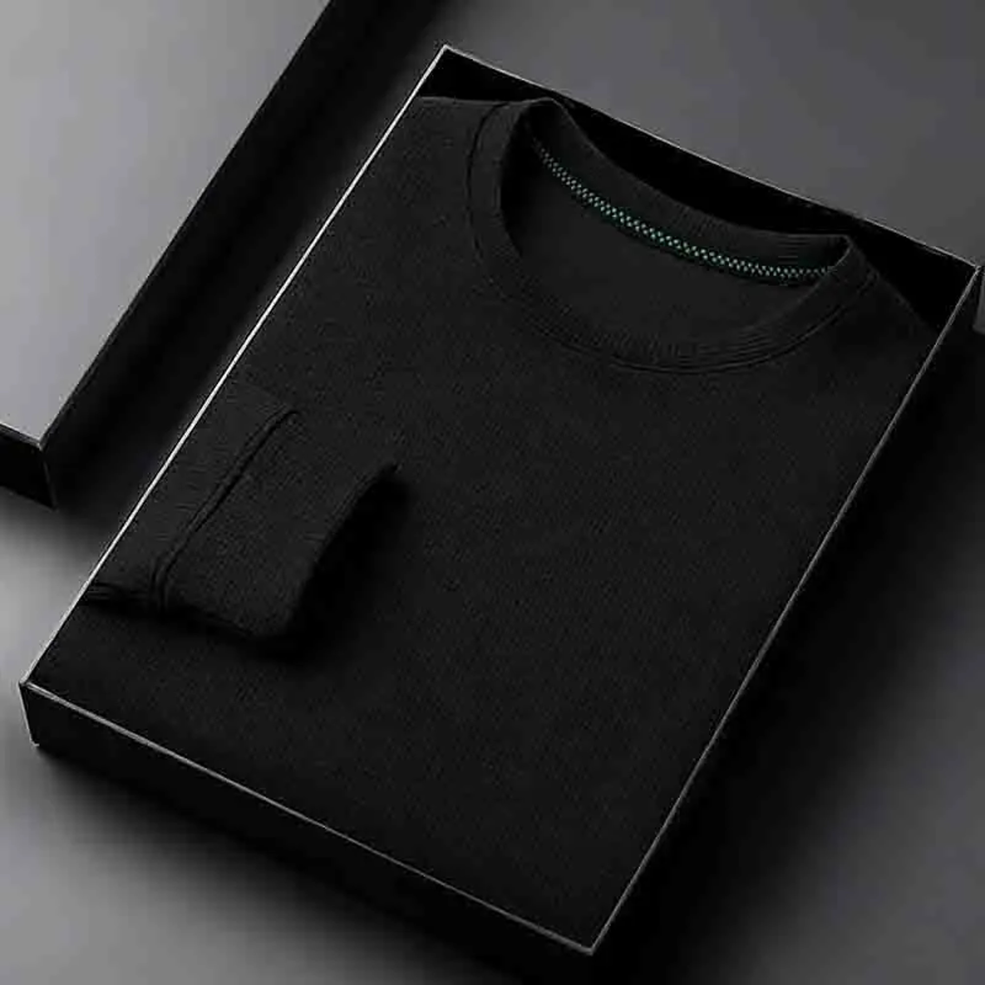 Men's Waffle Knit Sweatshirt Slim Fit Crew Neck Pullover – view 4