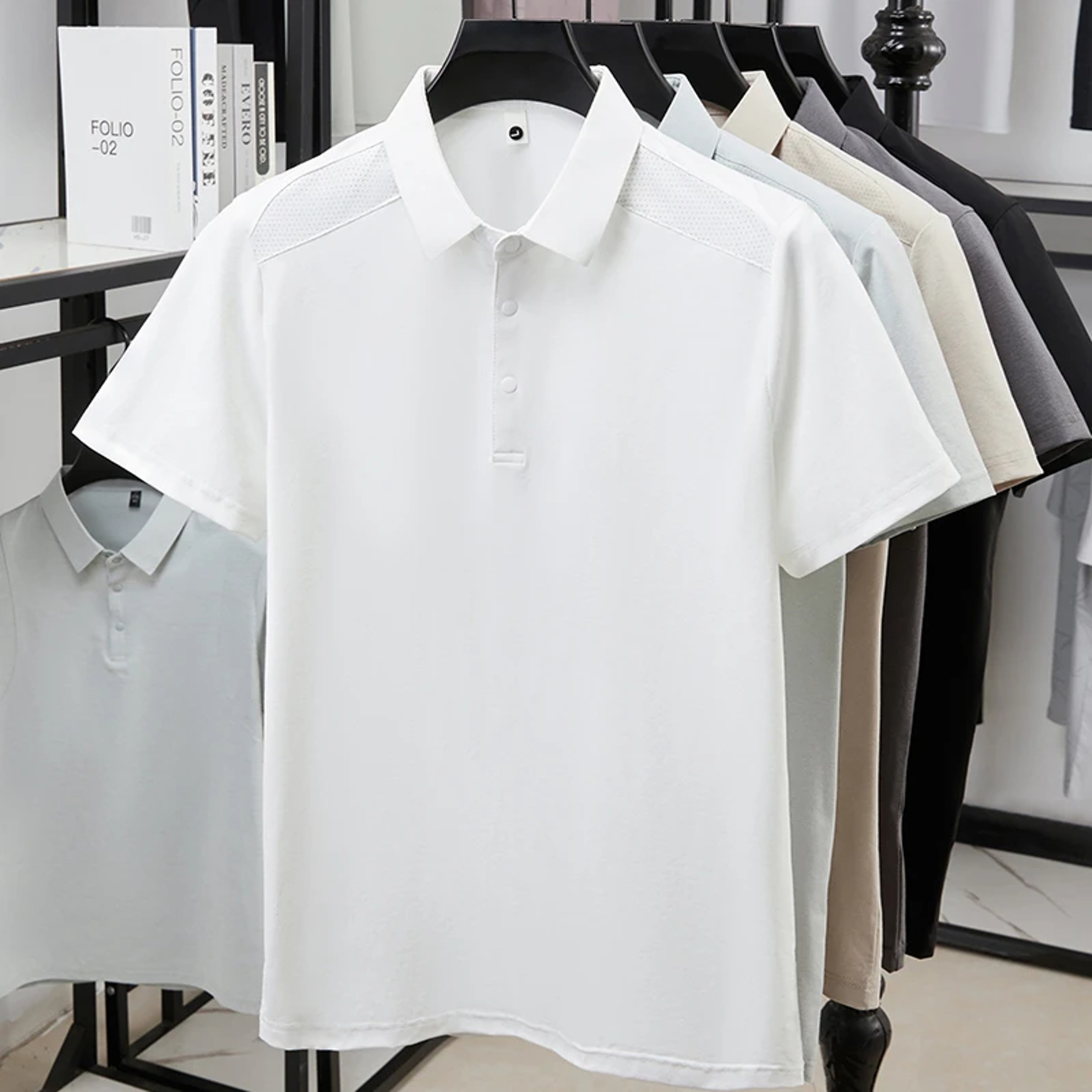 Men's Breathable Wrinkle Resistant Polo Shirt for Business Casual Wear – view 8