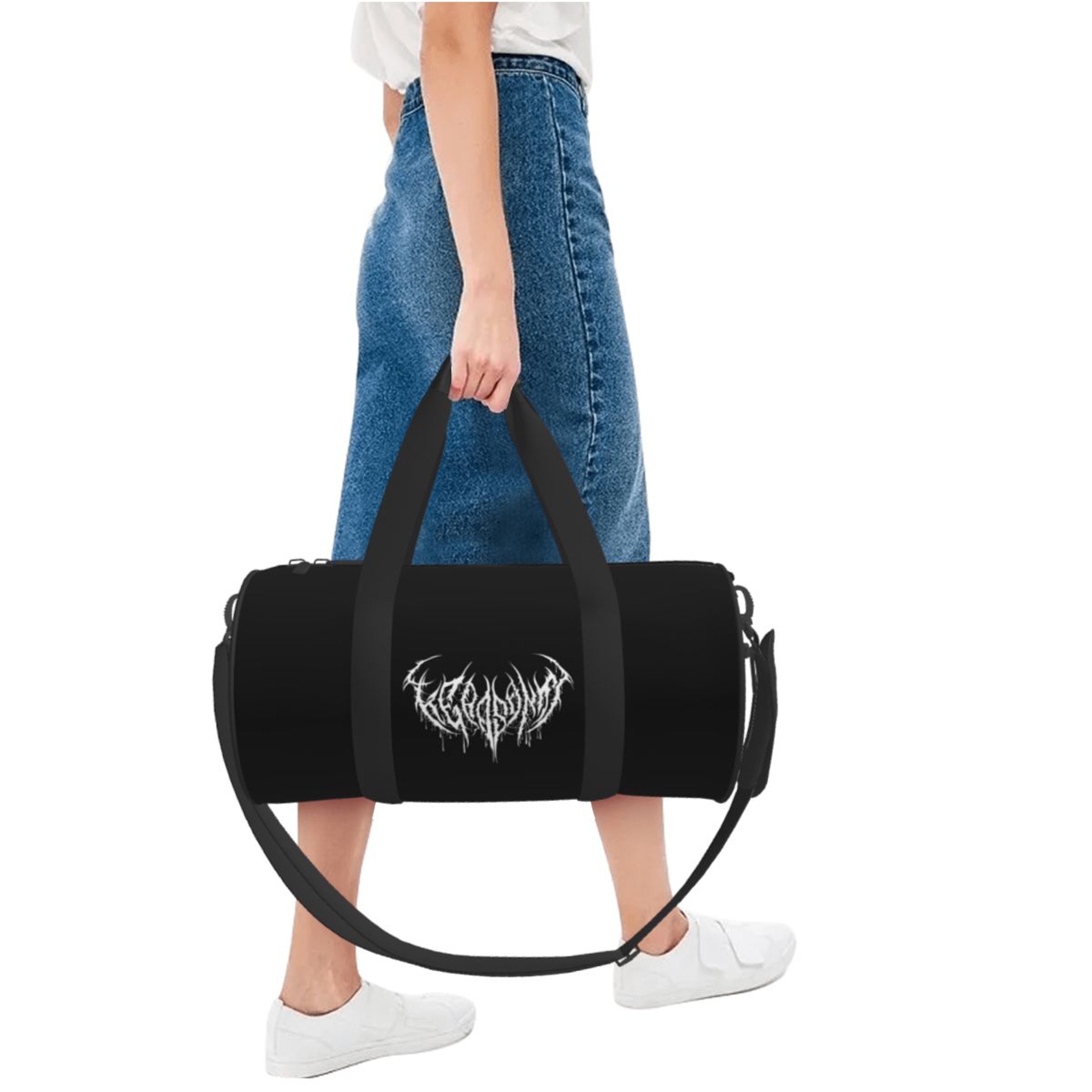 Goth Bish Deathcore Gym Duffle Bag with Shoe Compartment – view 5