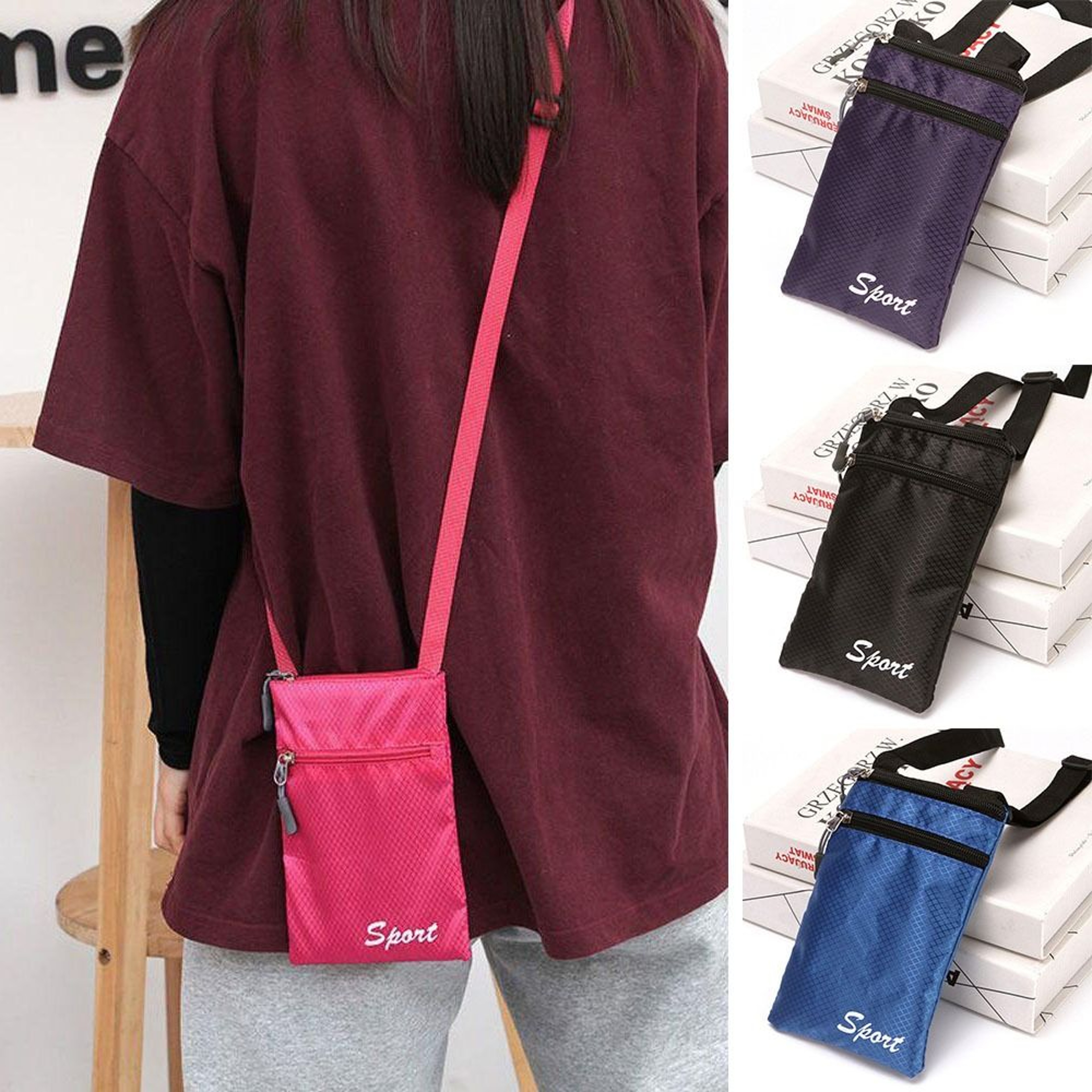 Everyday Oxford Crossbody Phone Bag Lightweight Shoulder Pouch – view 3