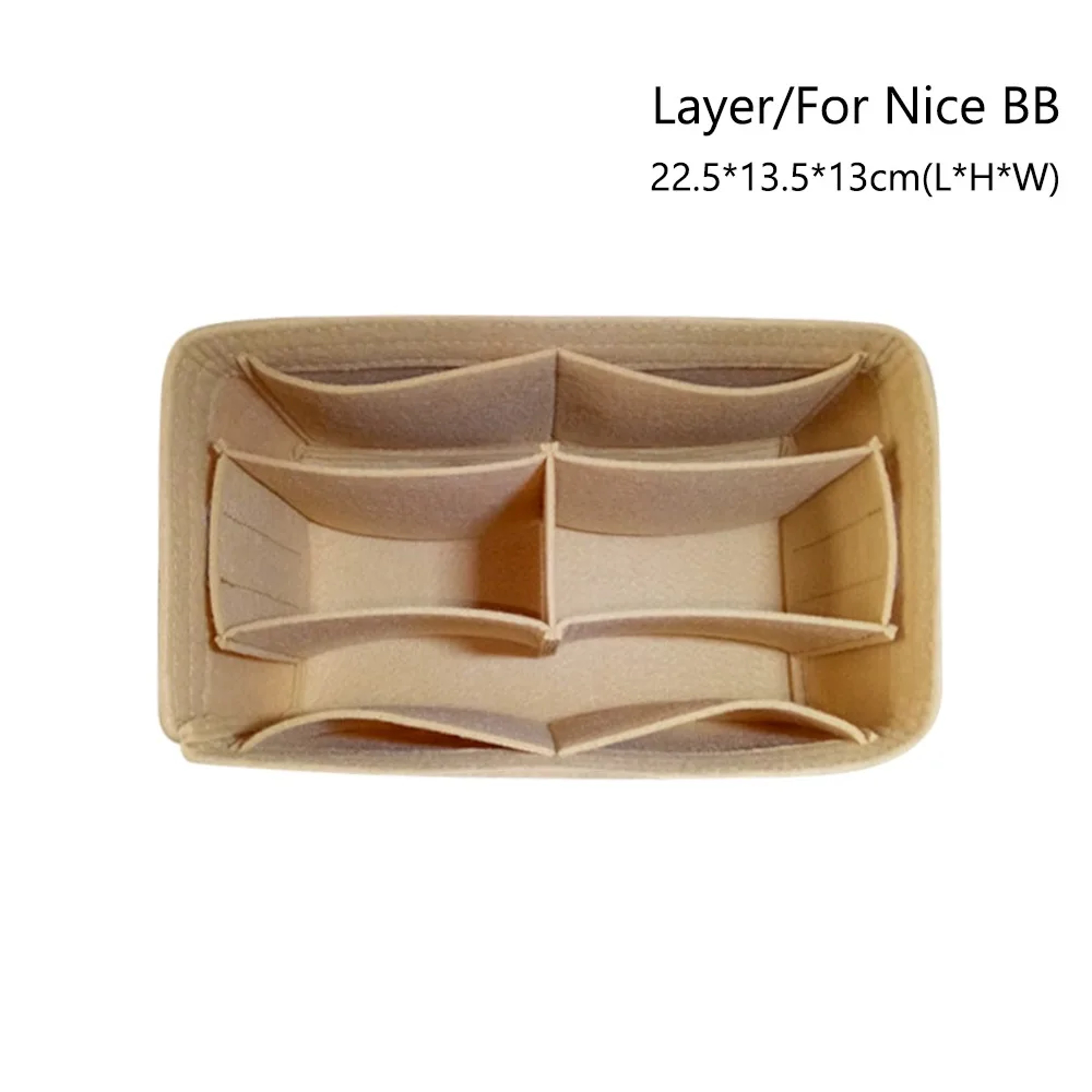 Felt Purse Organizer Insert With Zipper For Nice Nano Mini BB 6
