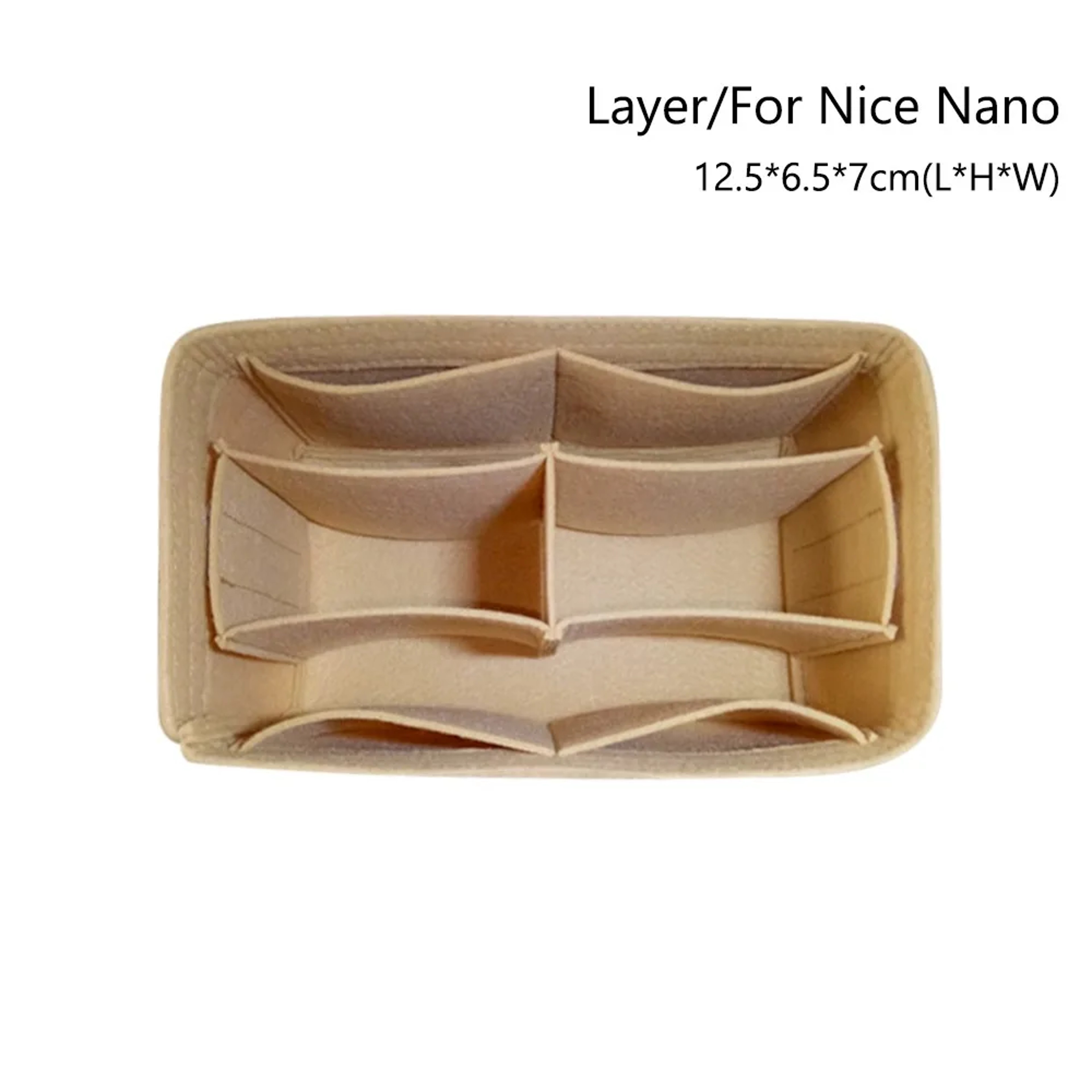 Felt Purse Organizer Insert With Zipper For Nice Nano Mini BB 13
