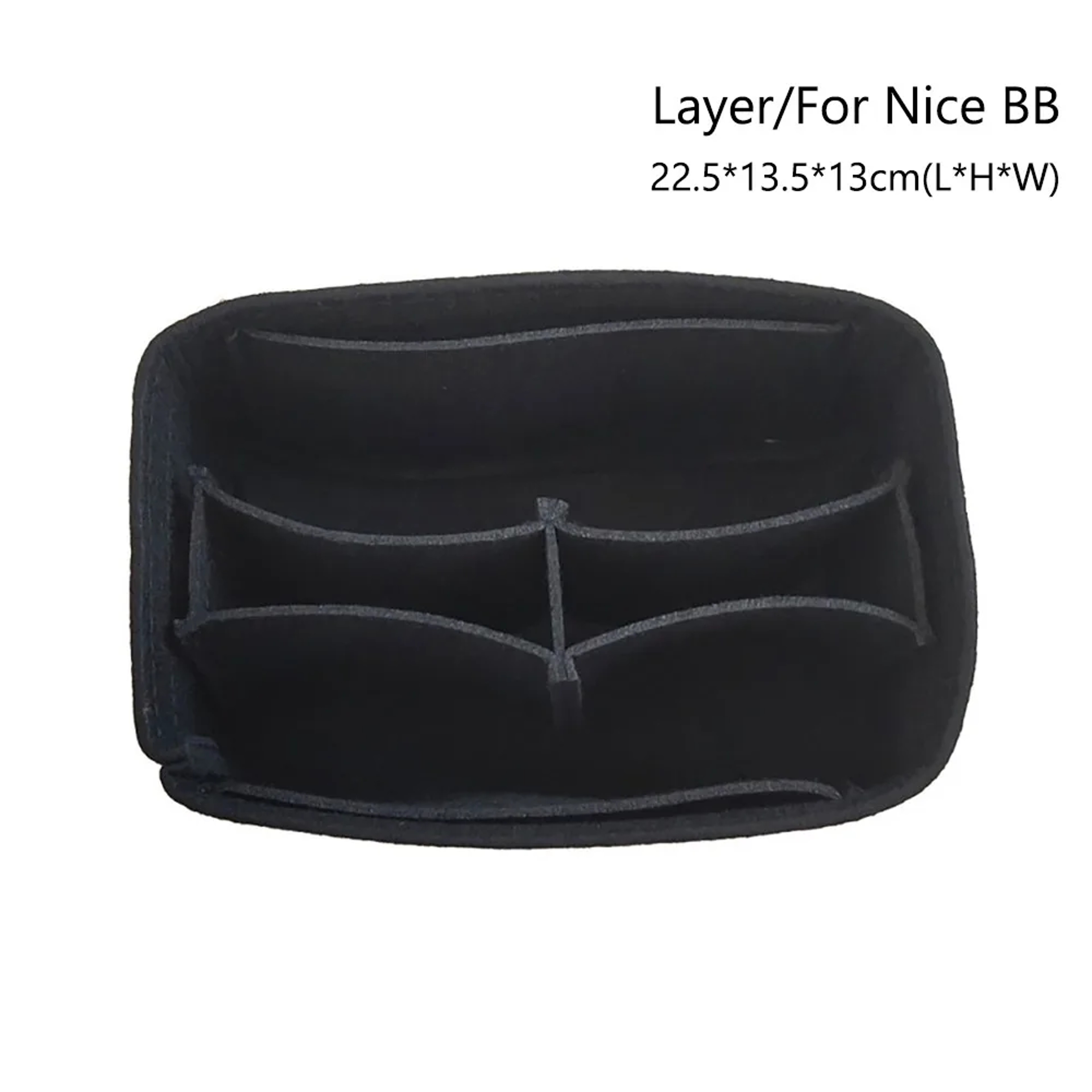 Felt Purse Organizer Insert With Zipper For Nice Nano Mini BB 15