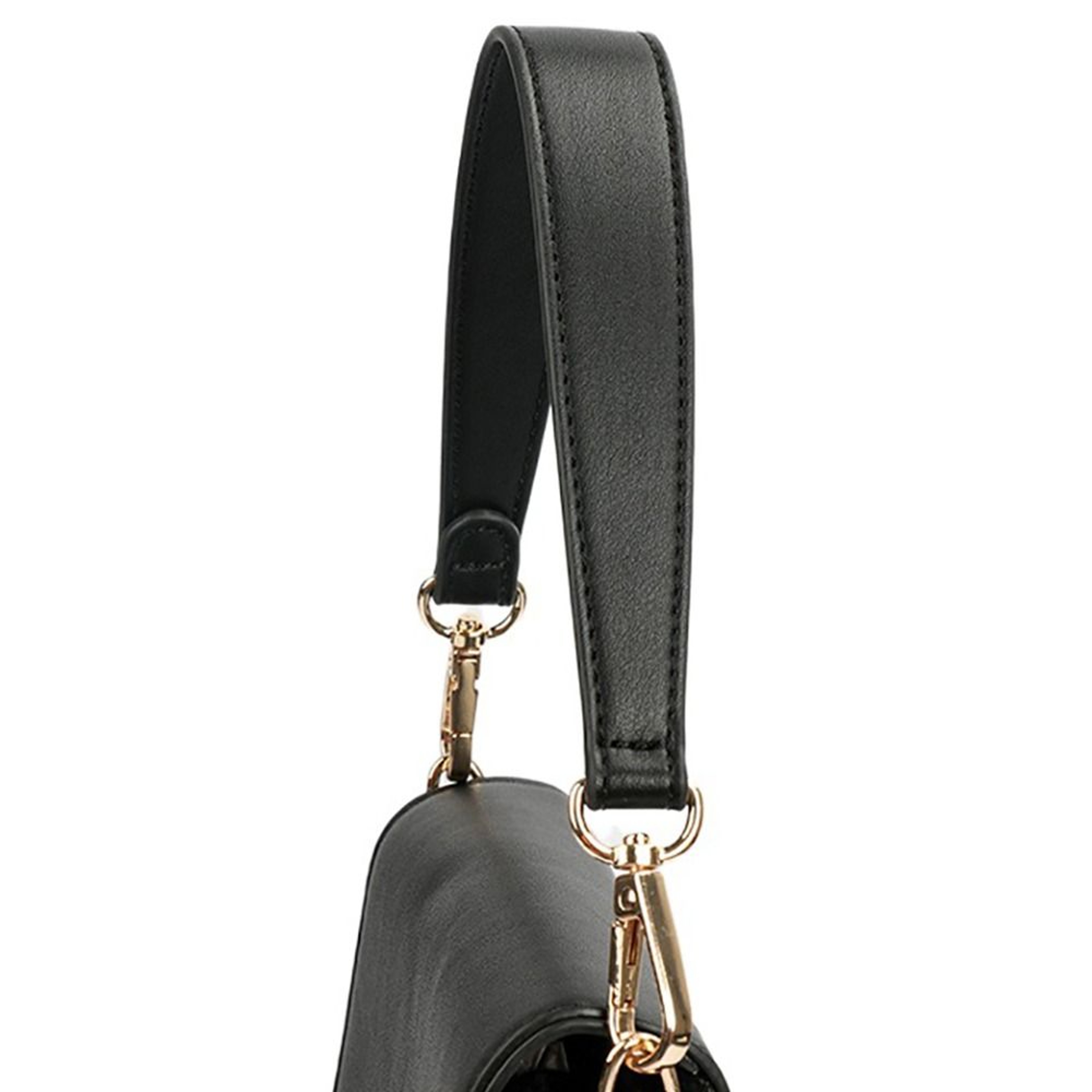 PU Leather Bag Strap Short Replacement Purse Strap with Gold Buckles – view 3