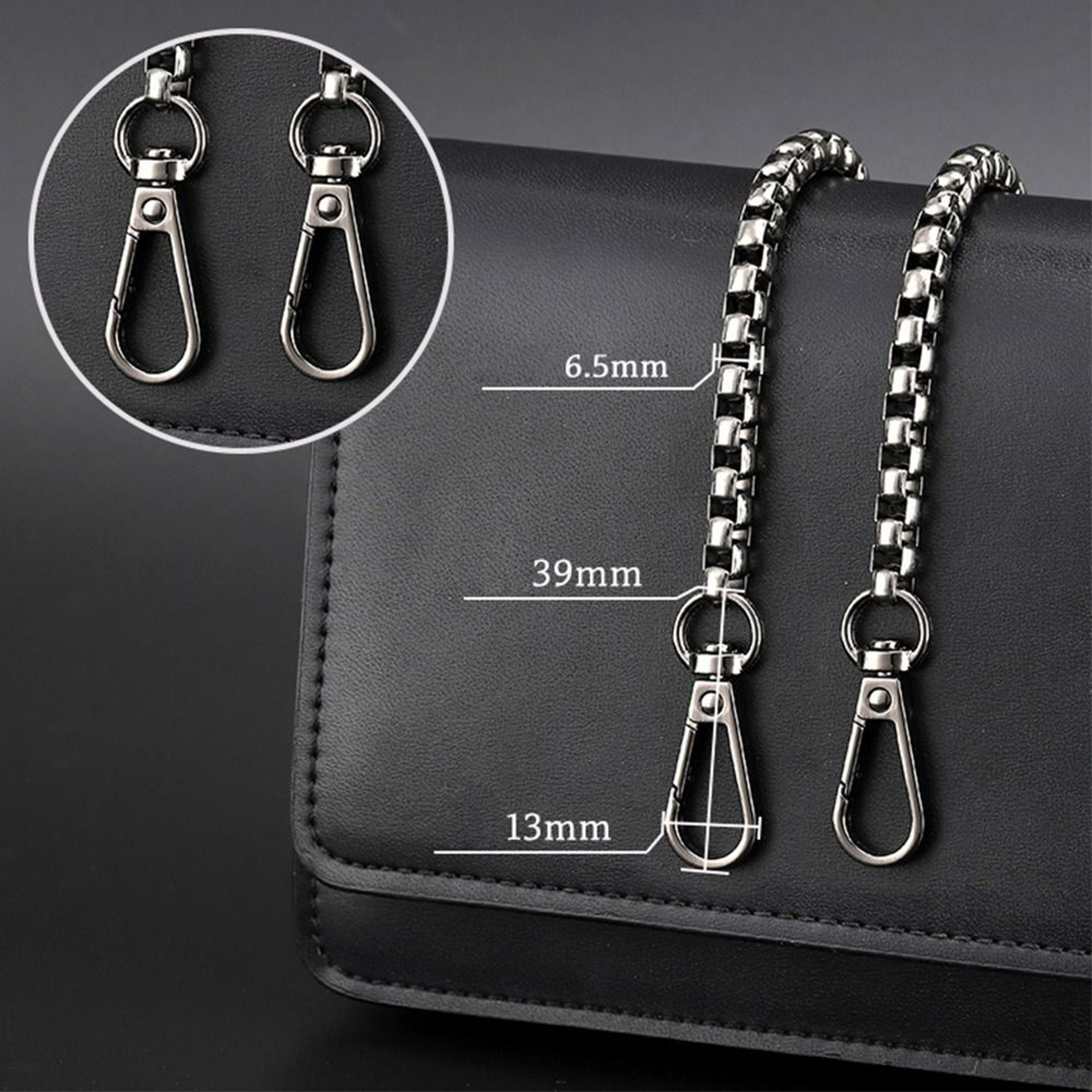 Elegant Metal Purse Chain Strap Replacement for Handbags and Shoulder Bags – view 3