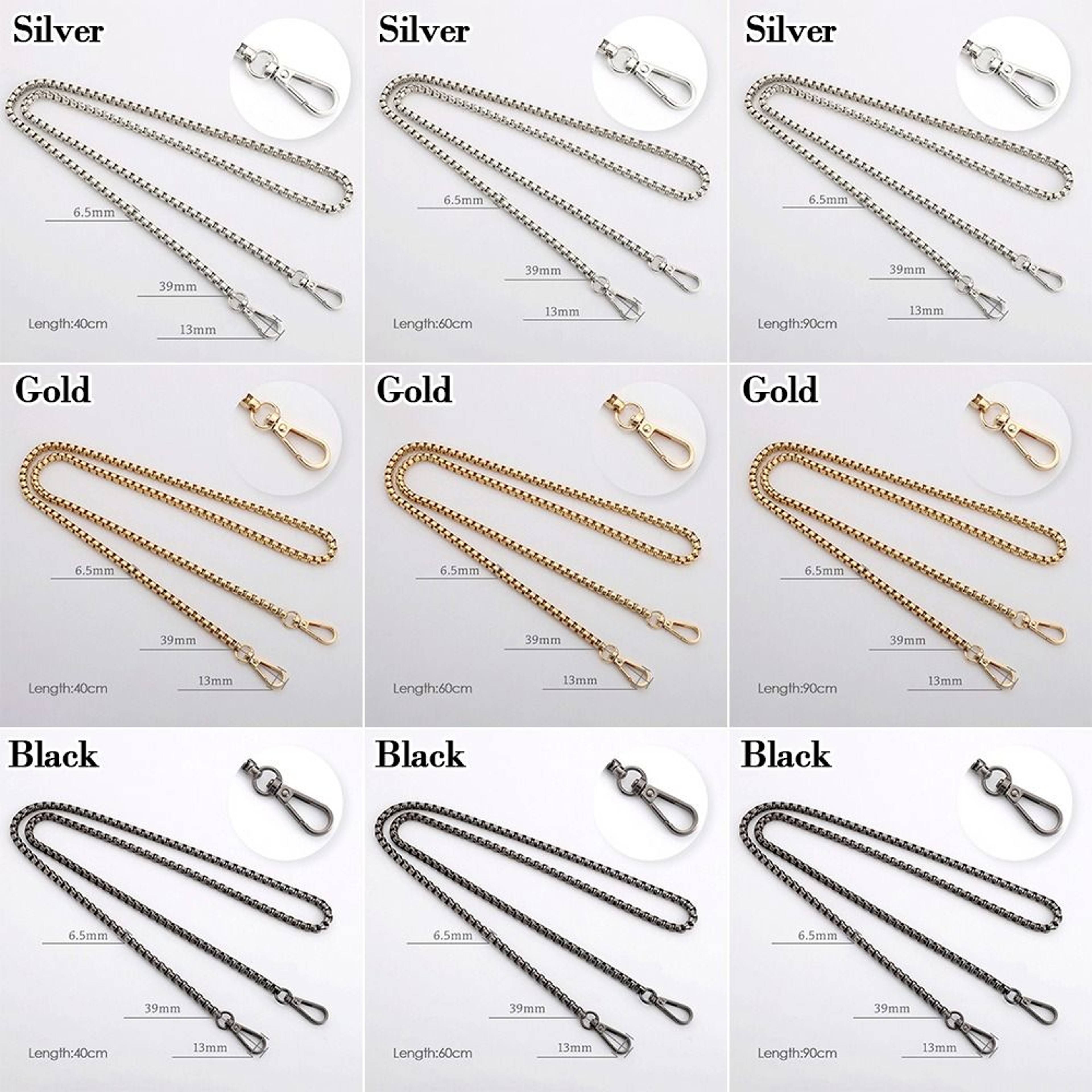 Elegant Metal Purse Chain Strap Replacement for Handbags and Shoulder Bags – view 6
