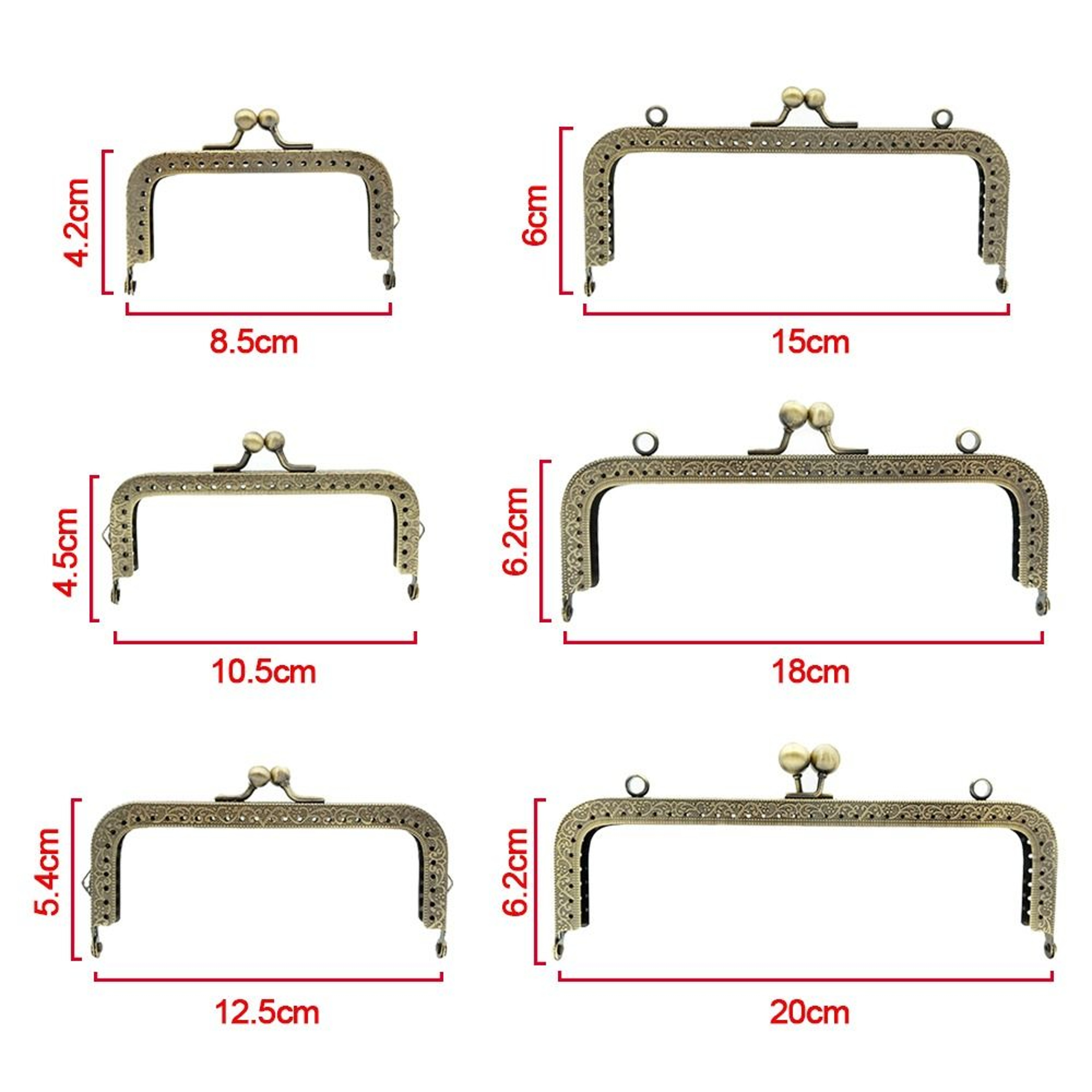 Vintage Metal Purse Frame Kiss Clasp for DIY Bag Making – view 2
