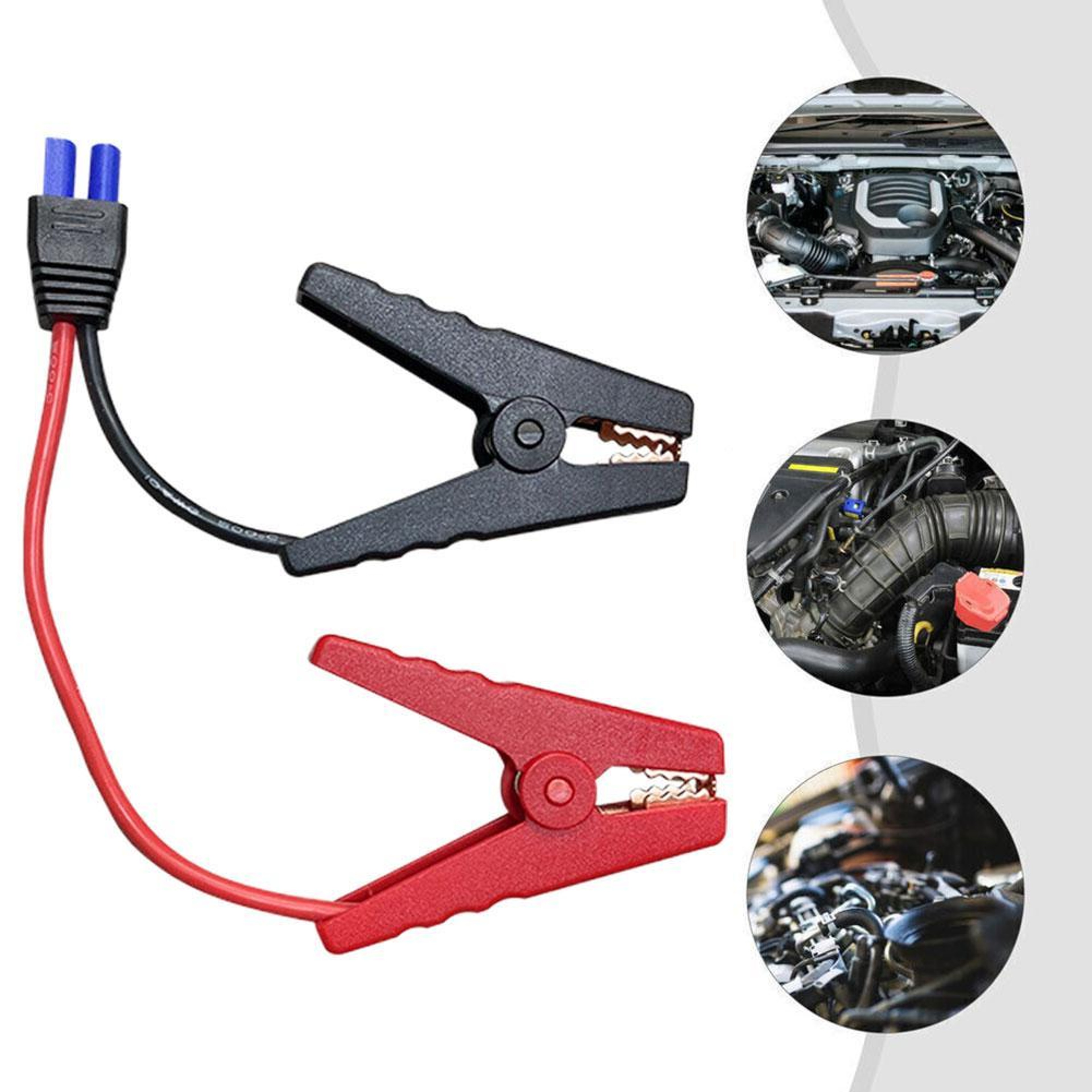 12V Jump Starter Cable with EC5 Plug and Battery Clamps – view 1