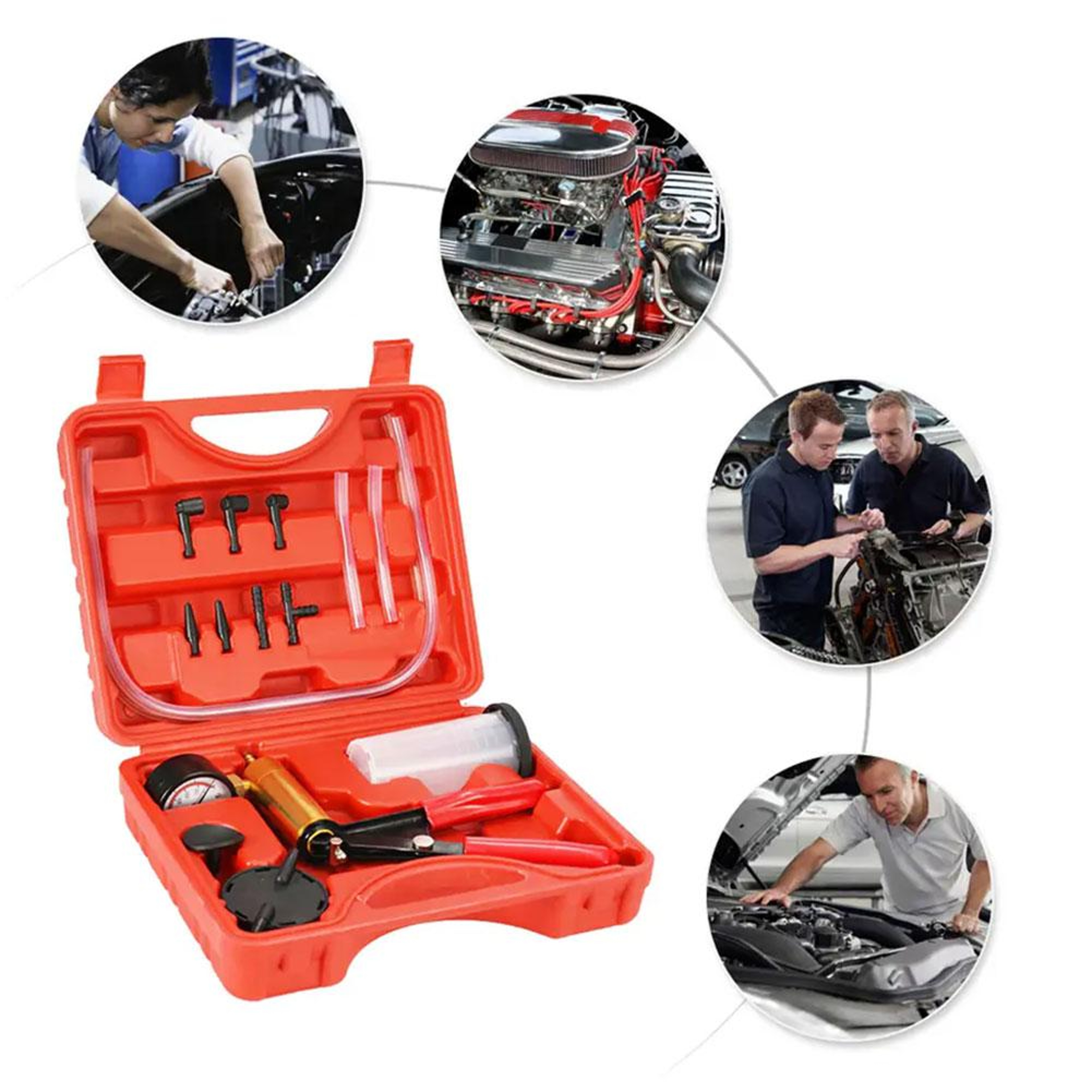 Manual Brake Bleeder Kit Hand Vacuum Pump and Automotive Vacuum Tester – view 4