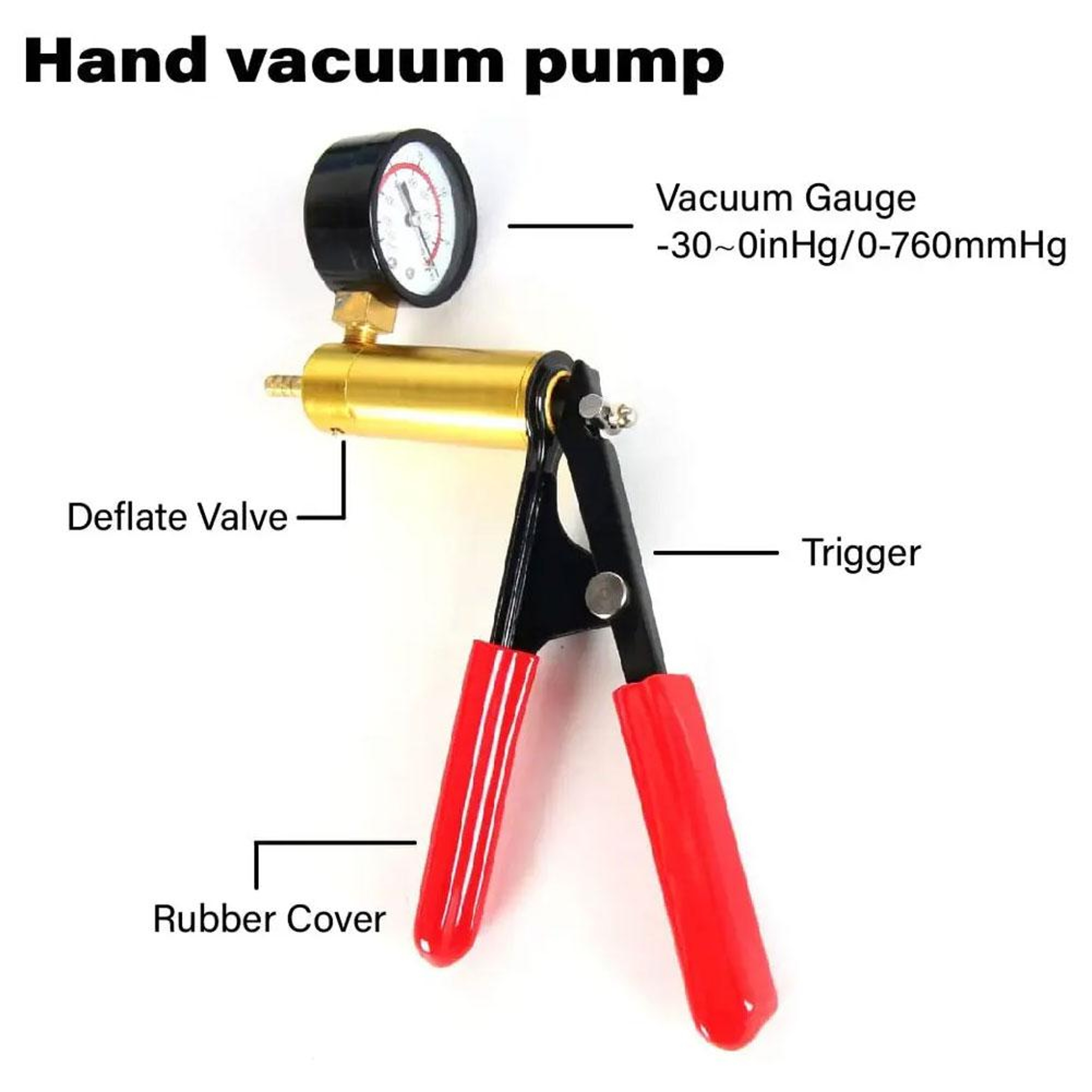 Manual Brake Bleeder Kit Hand Vacuum Pump and Automotive Vacuum Tester – view 6