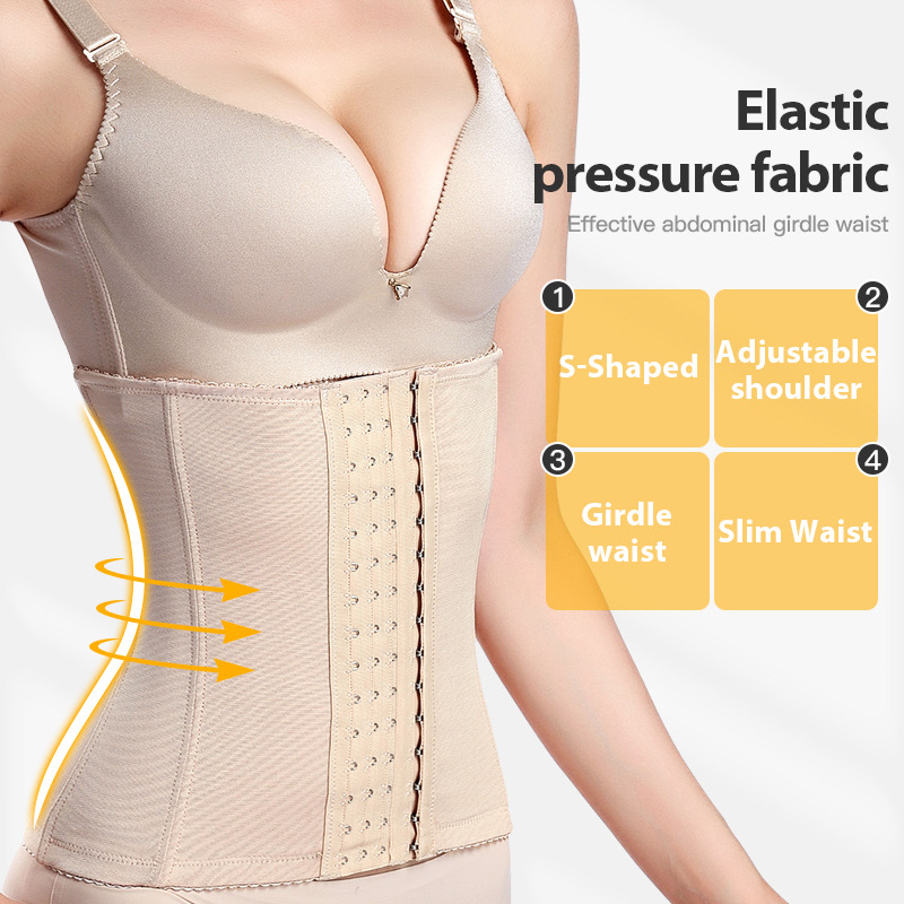 Women Latex Waist Trainer Tummy Control Corset Body Shaper 2
