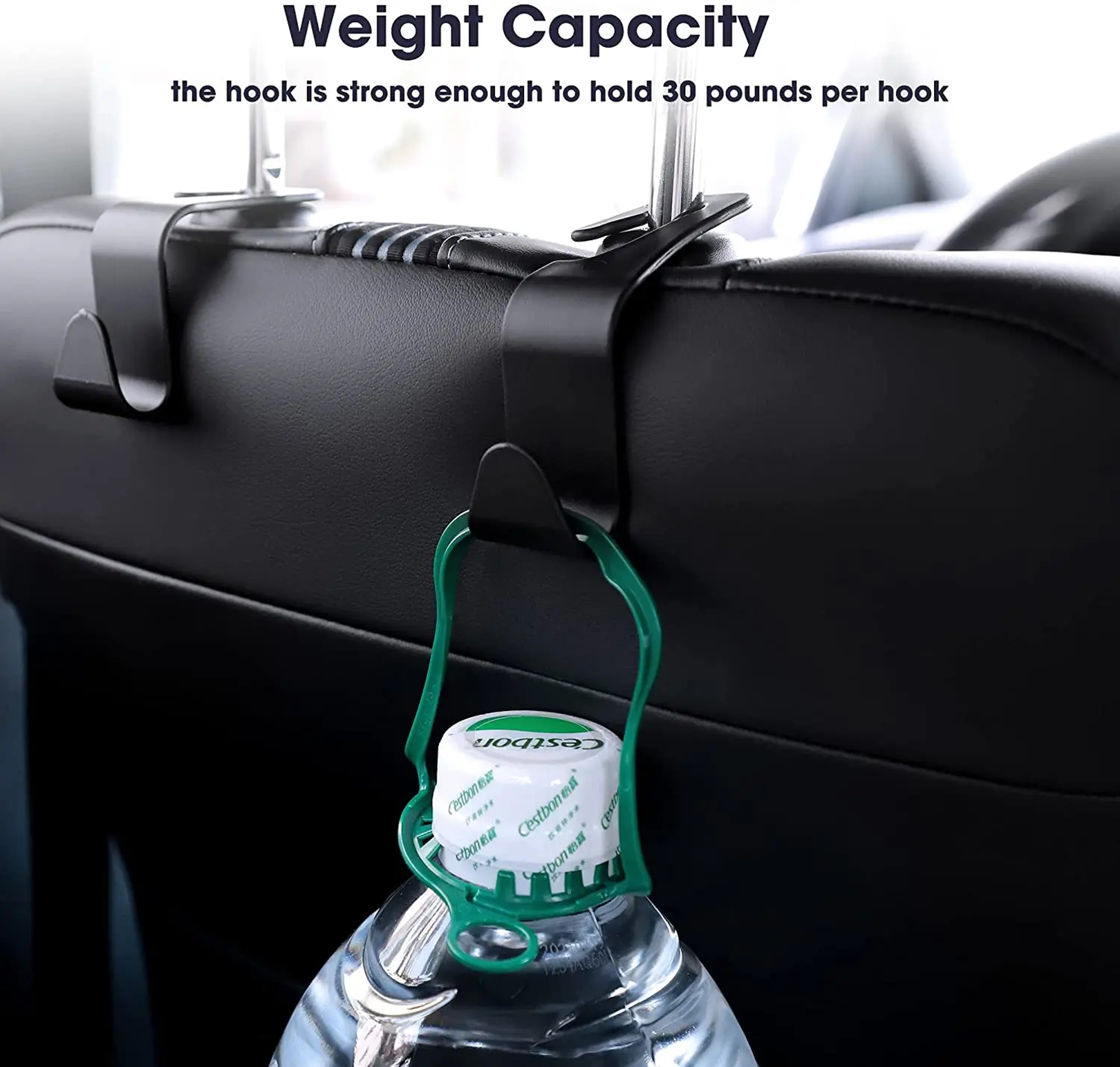 Car Headrest Hooks Heavy Duty Seat Organizer Hangers for Bags and Groceries – view 6