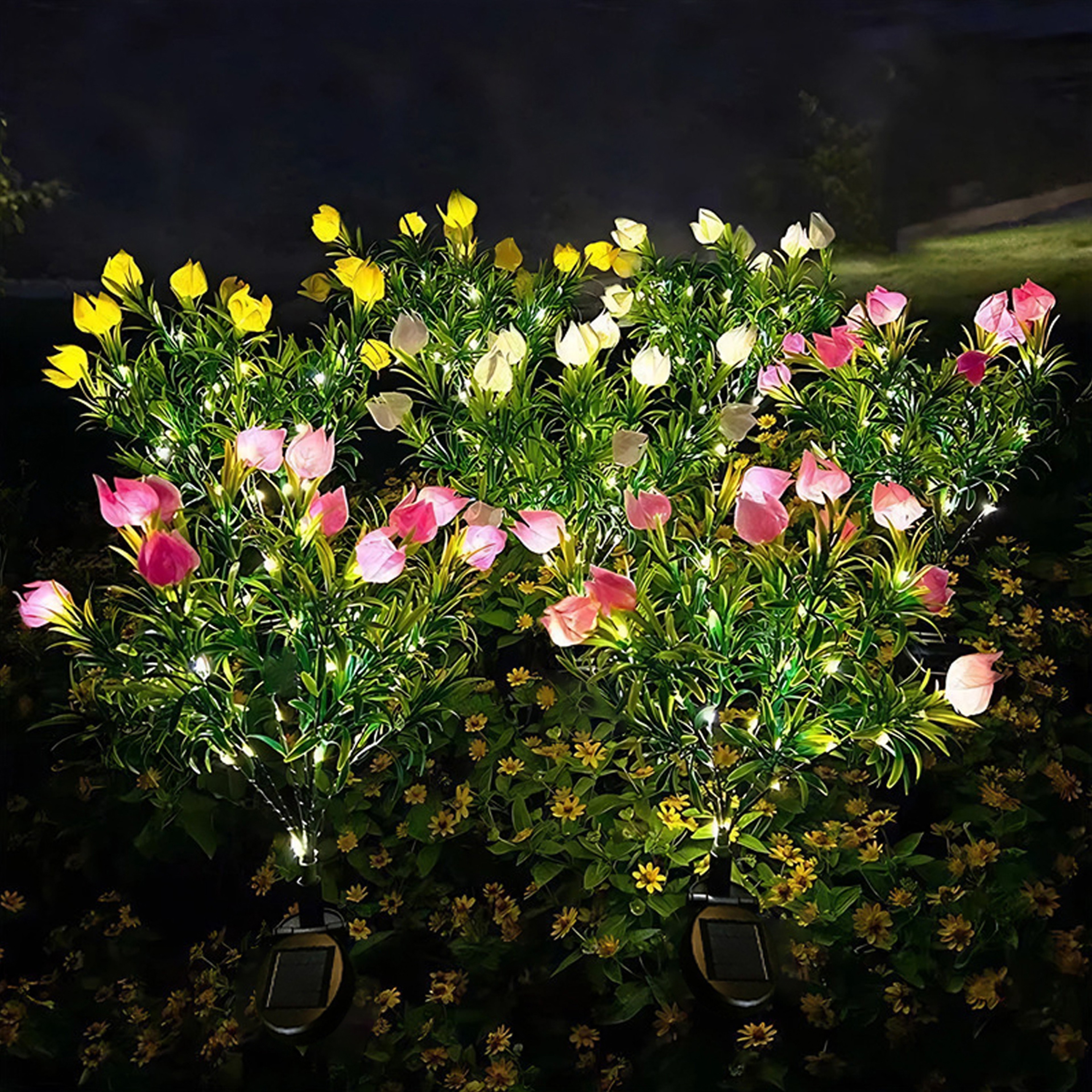 Solar Gardenia Flower Light Warm White Outdoor Garden Lamp – view 5