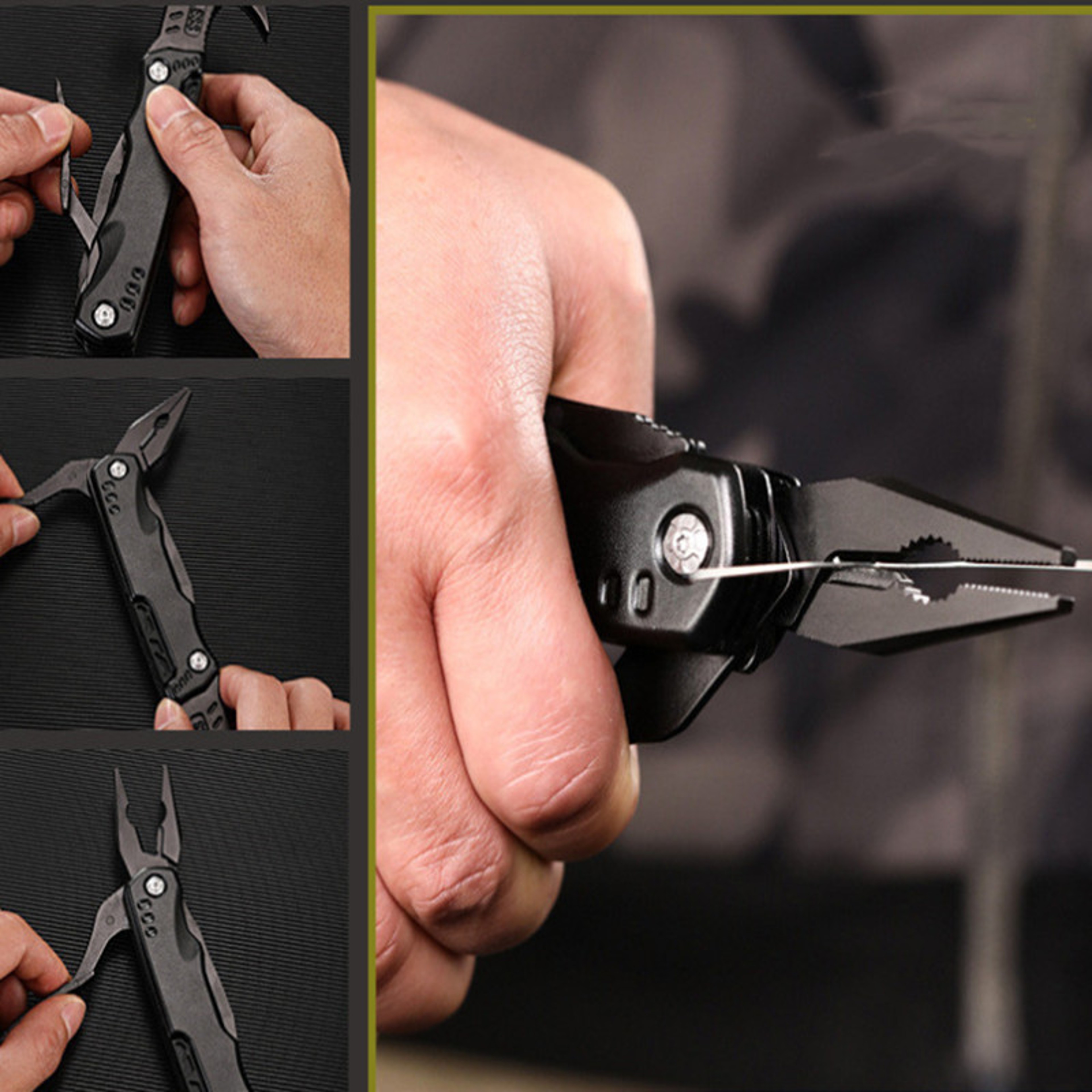 Multifunctional Hammer Folding Claw Camping Multitool And Car Escape Tool 5