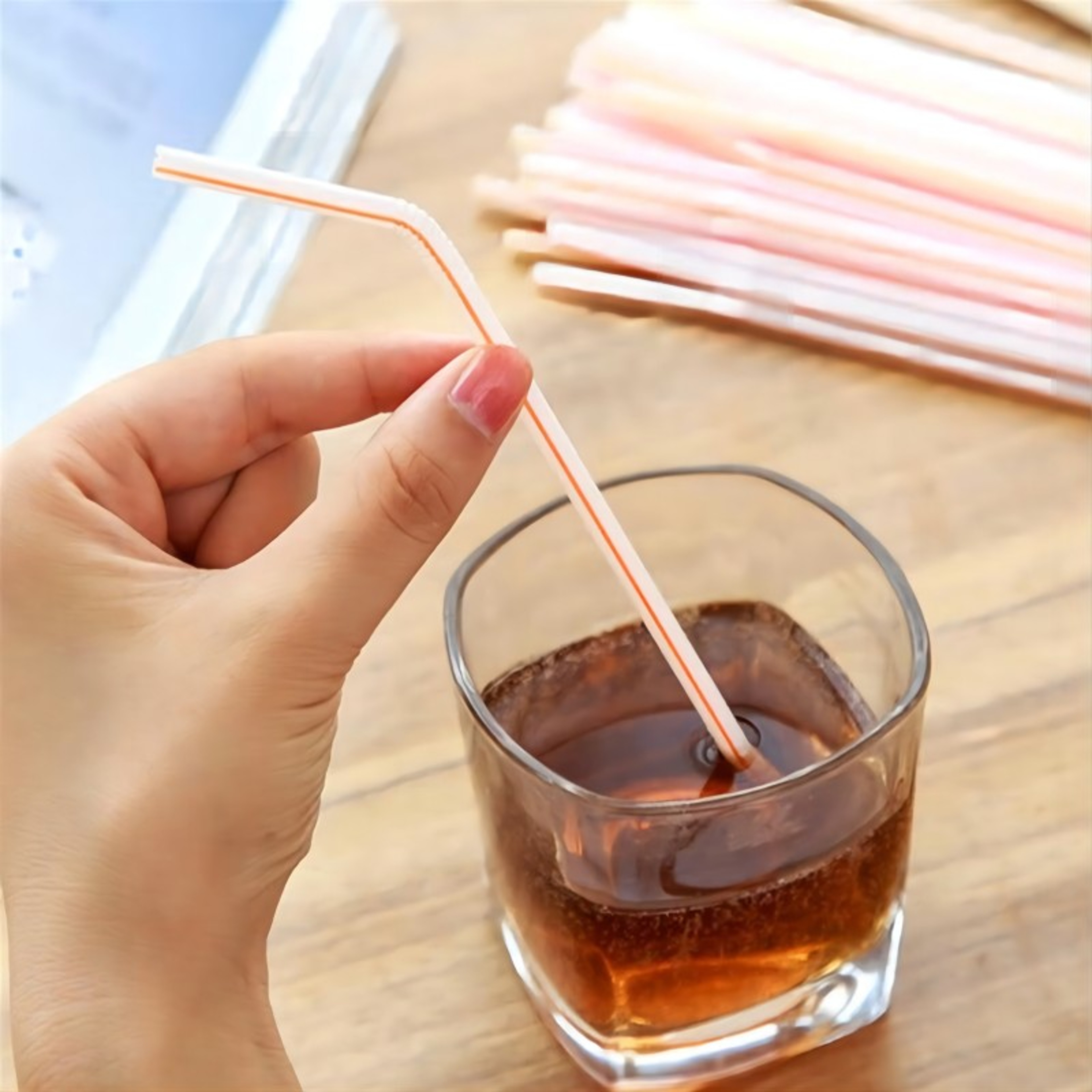 Multicolor Fluorescent Bendable Drinking Straws For Parties Weddings And Beverages 3