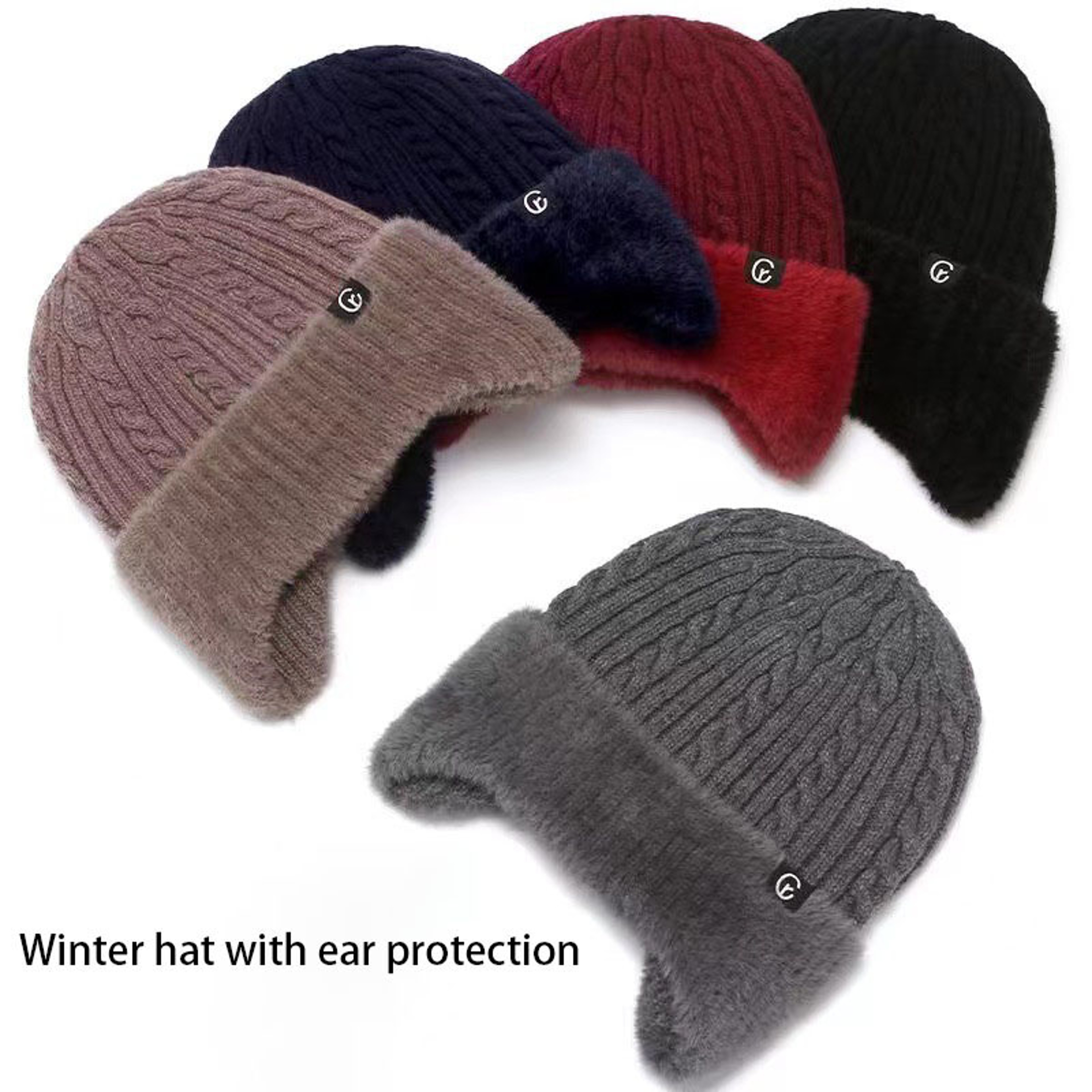 Warm Knitted Hat And Scarf Set For Men And Women With Ear Protection 2