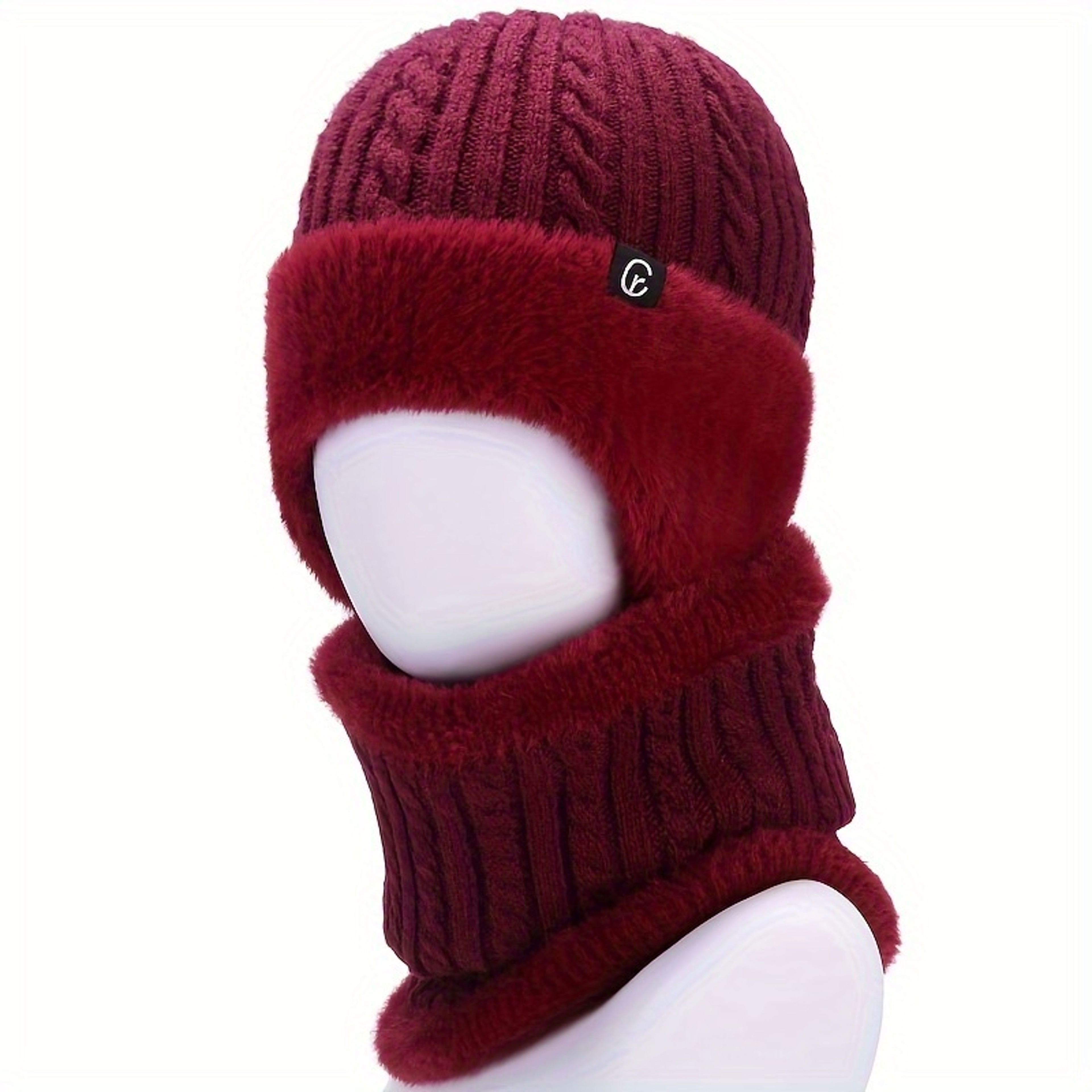 Warm Knitted Hat And Scarf Set For Men And Women With Ear Protection 0