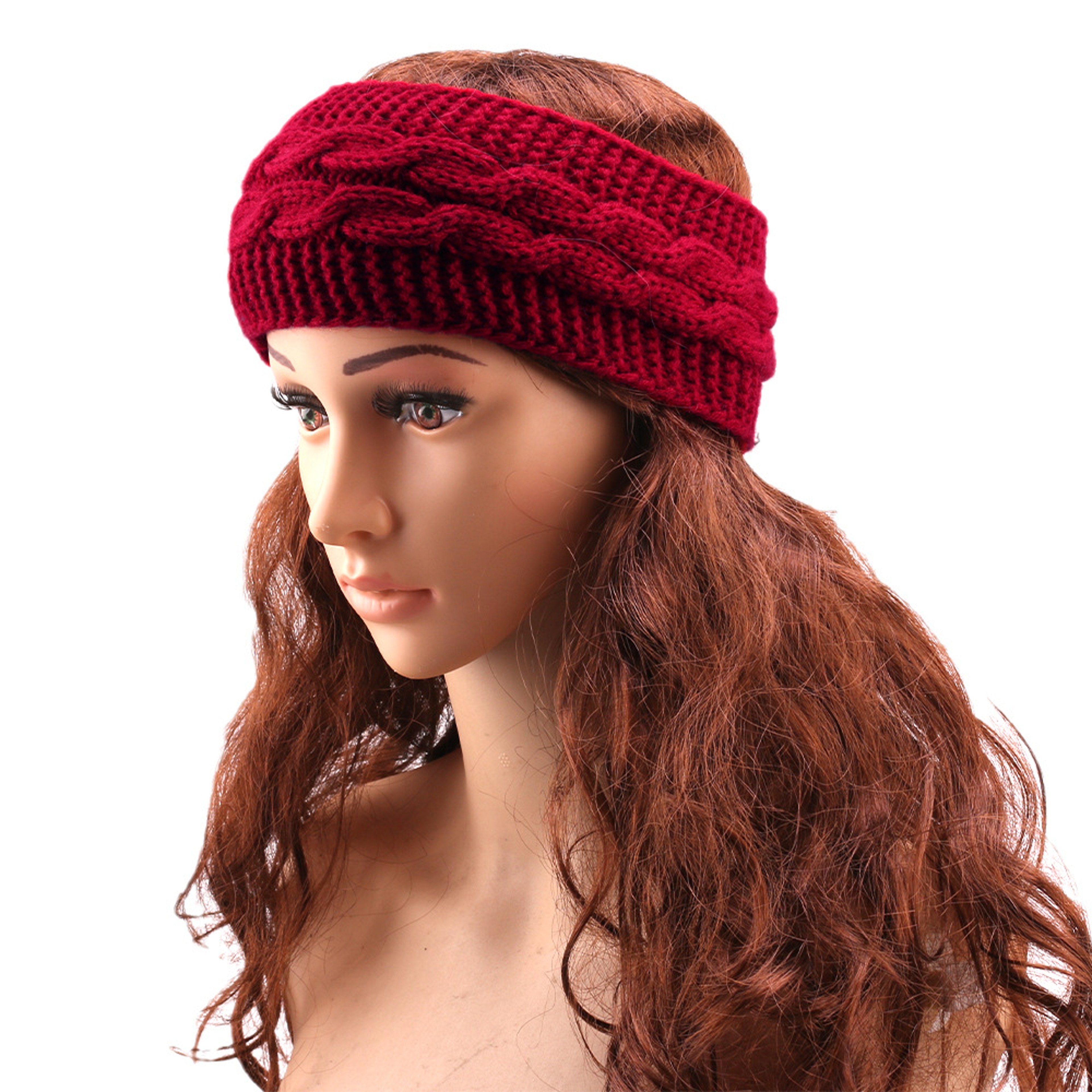Knitted Winter Ear Warmer Headband Stretch Cold Weather Hair Accessory 6