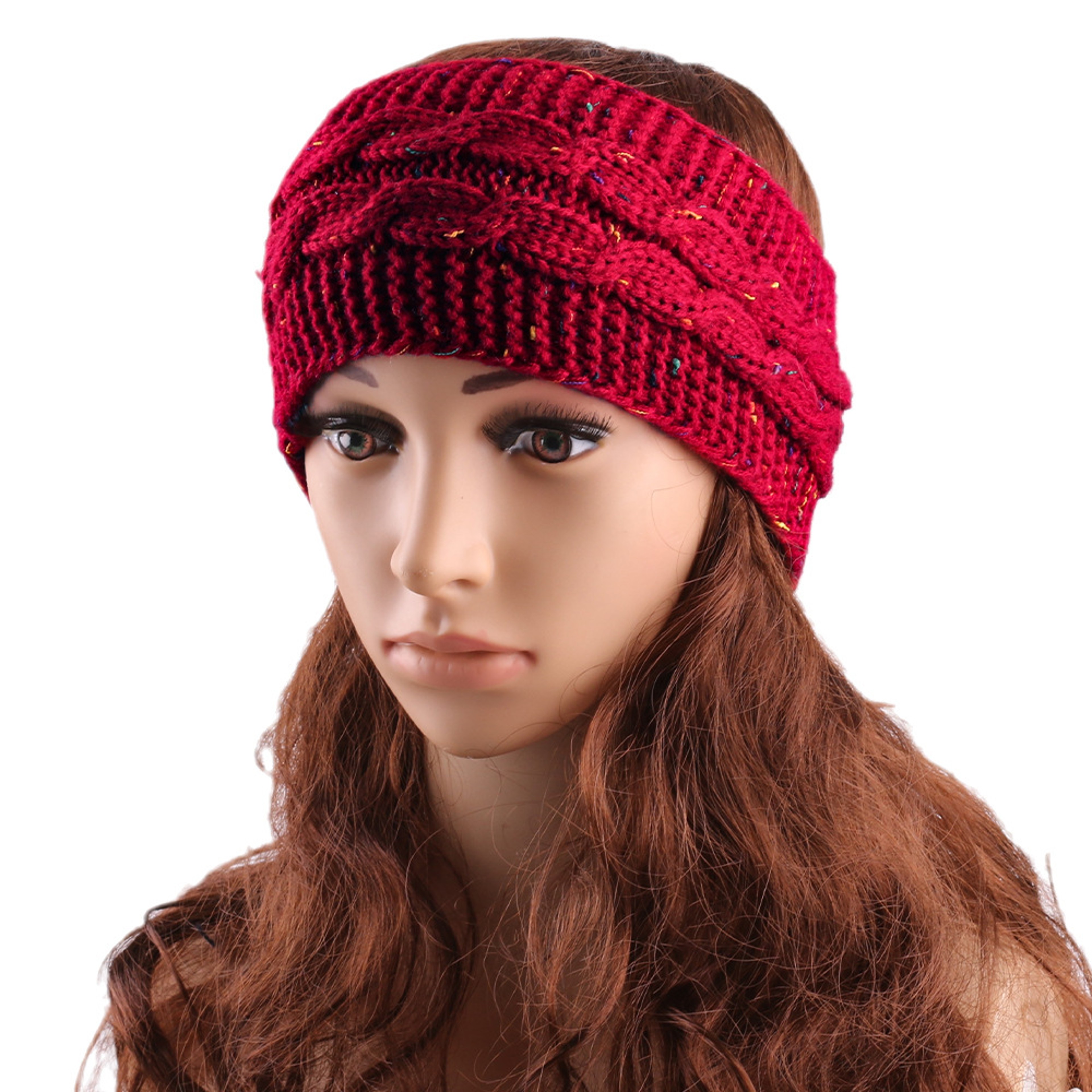 Knitted Winter Ear Warmer Headband Stretch Cold Weather Hair Accessory 11