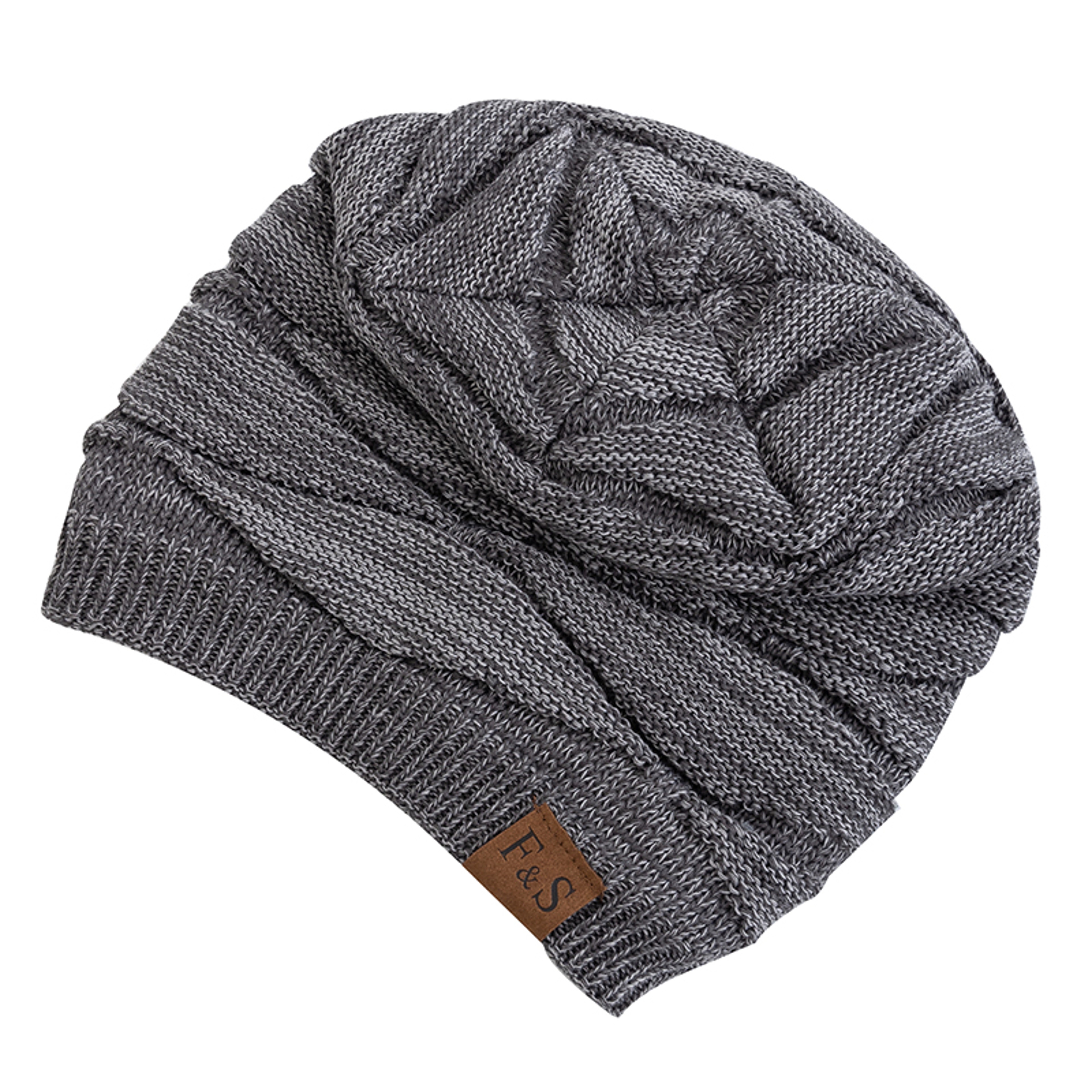 Fleece Lined Slouchy Beanie Warm Unisex Winter Knit Hat – view 5